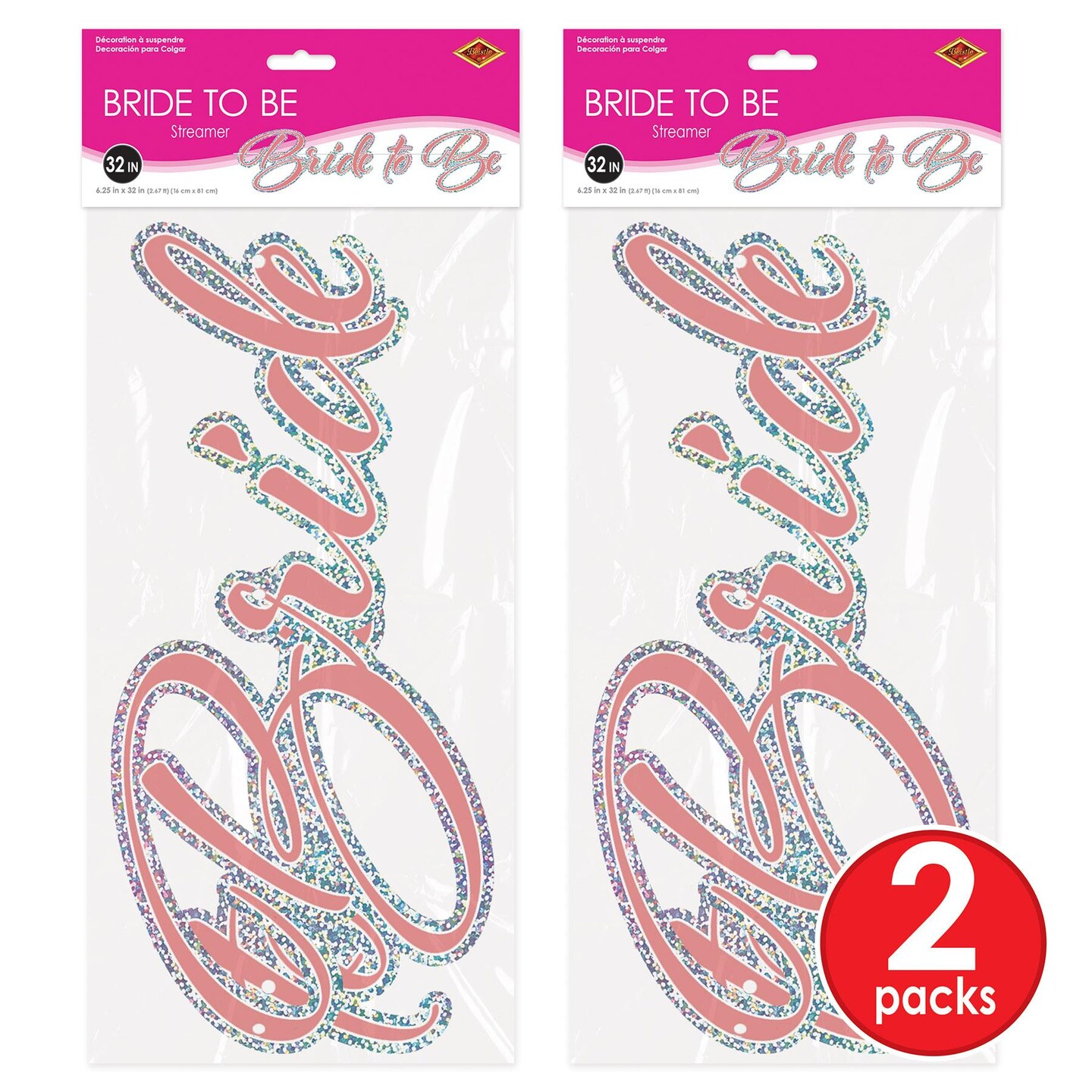 12 Pack Beistle Bachelorette Party Bride To Be Streamer