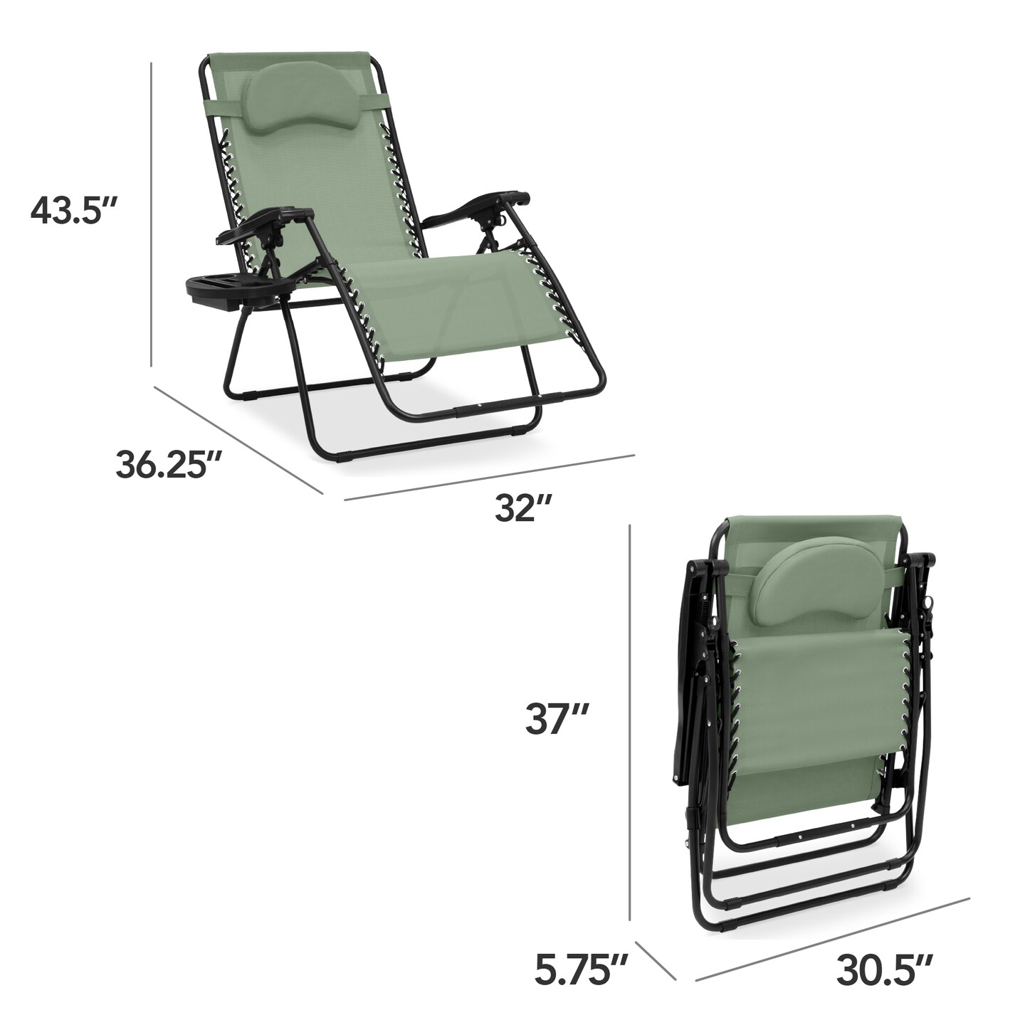 Best Choice Products Oversized Zero Gravity Chair, Folding Outdoor Patio Lounge Recliner w/ Cup Holder