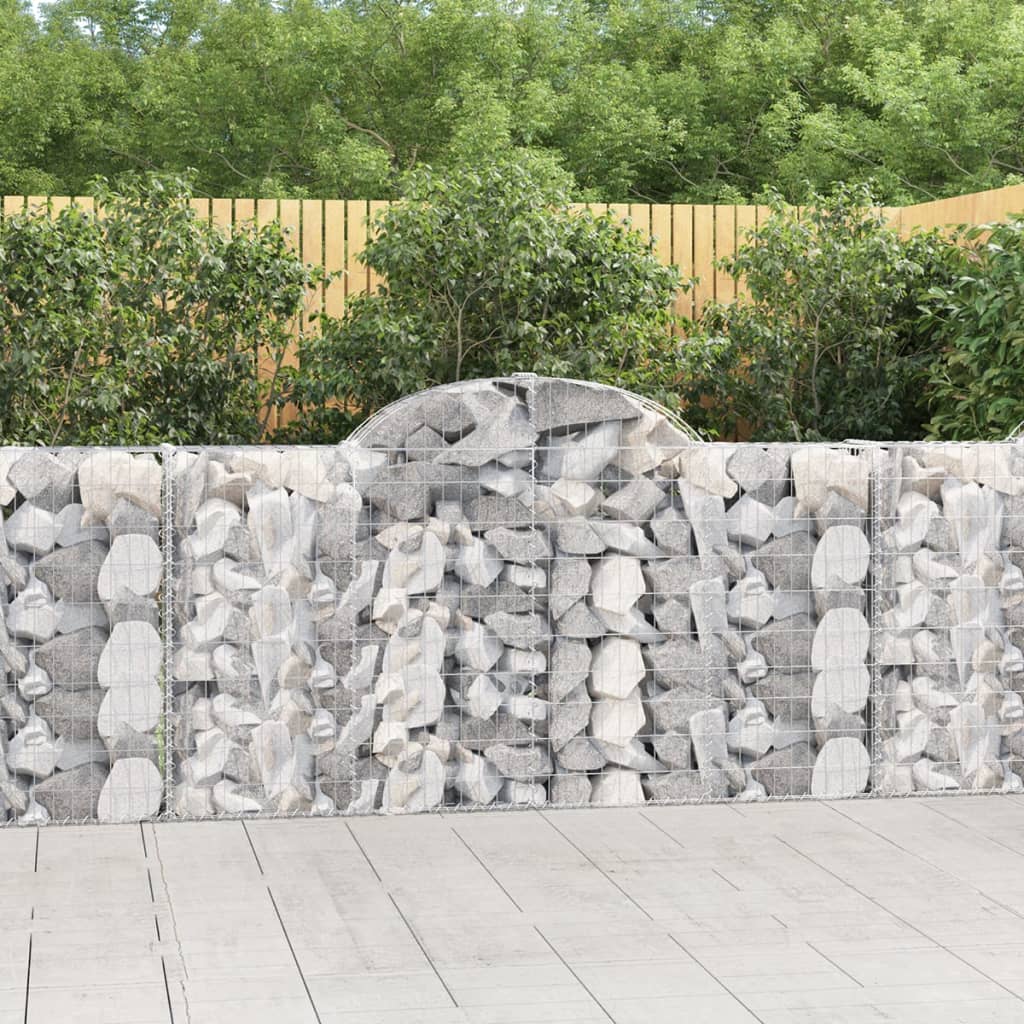 vidaXL Arched Gabion Baskets 13 pcs 78.7&#x22;x11.8&#x22;x39.4&#x22;/47.2&#x22; Galvanized Iron