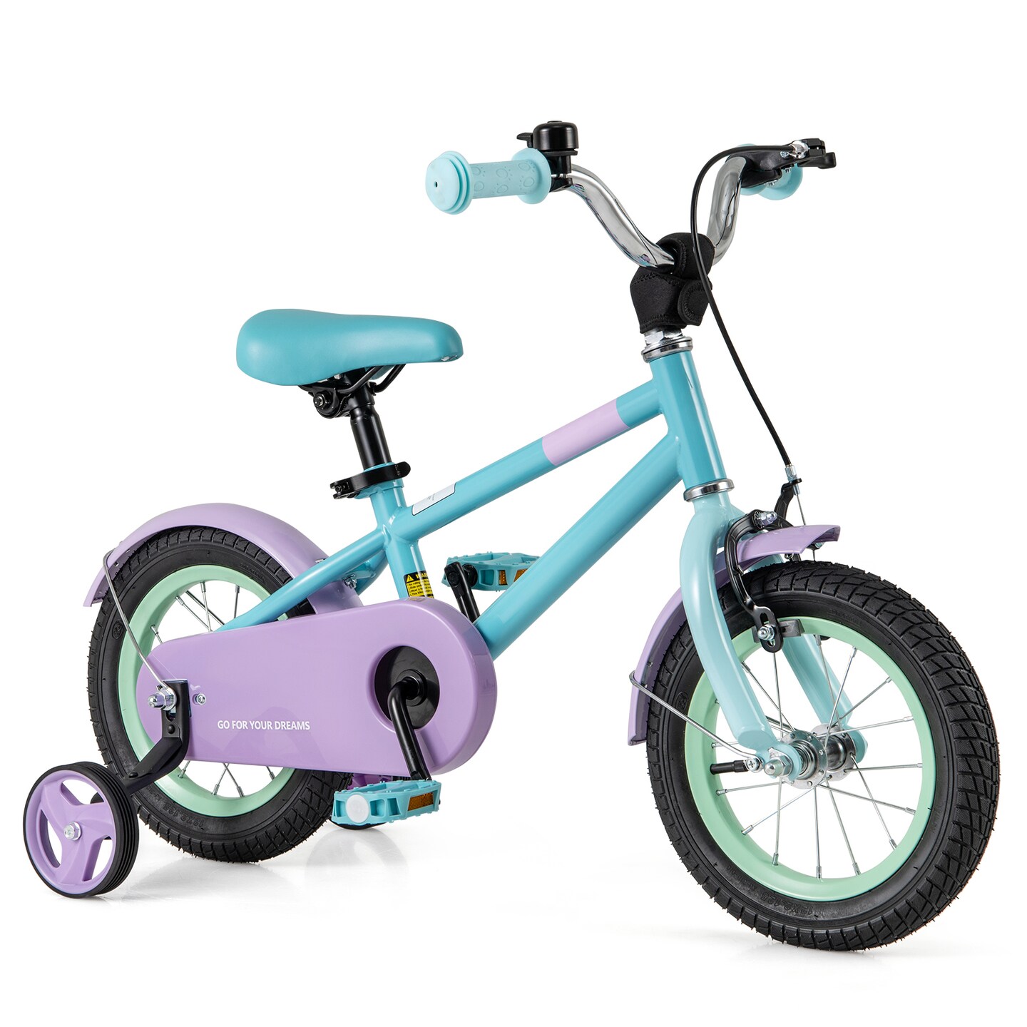 Purple Kids Bike with Adjustable Handlebar and Saddle for Comfortable Riding