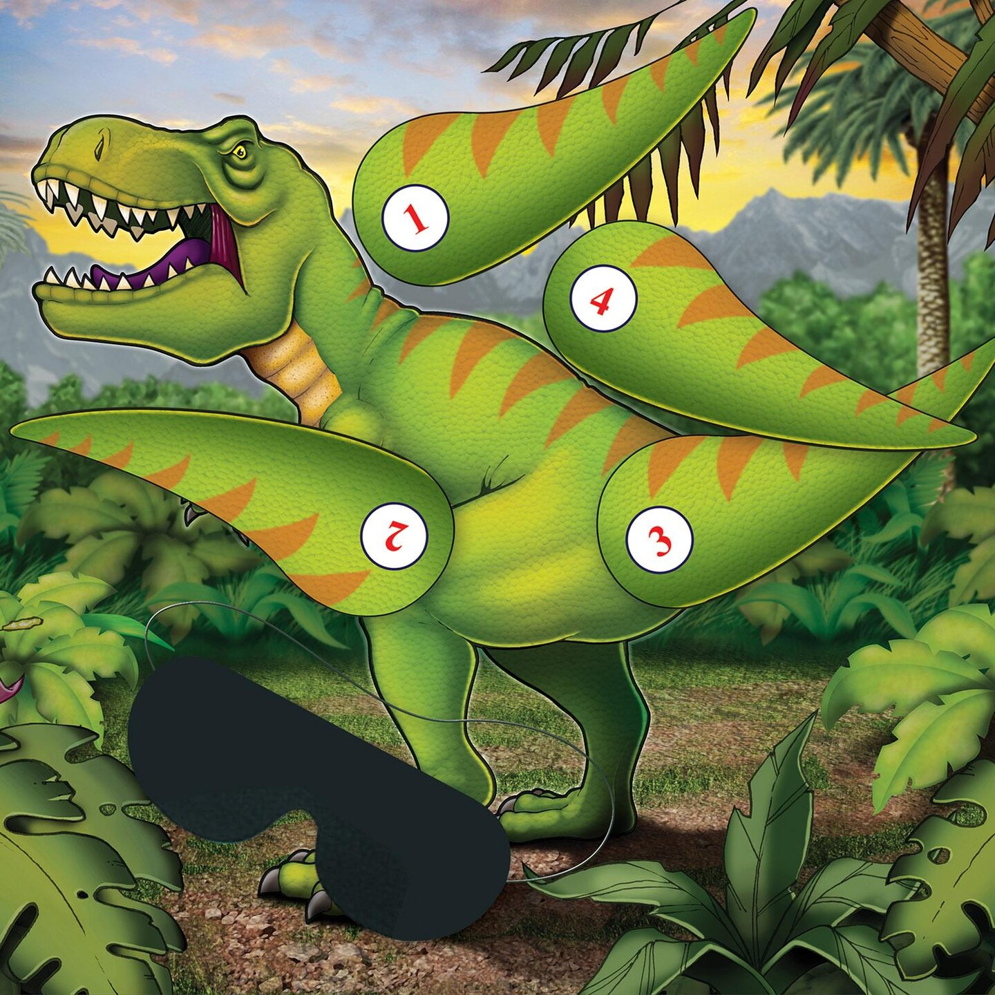 24 Pack Beistle Pin The Tail On The Dinosaur Party Game