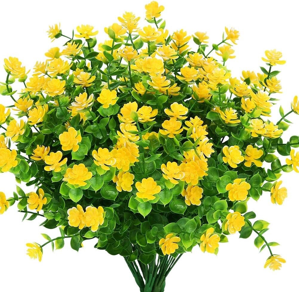 4pcs Artificial Flowers Outdoor Big Lotus Floral Greenery Shrubs Plants