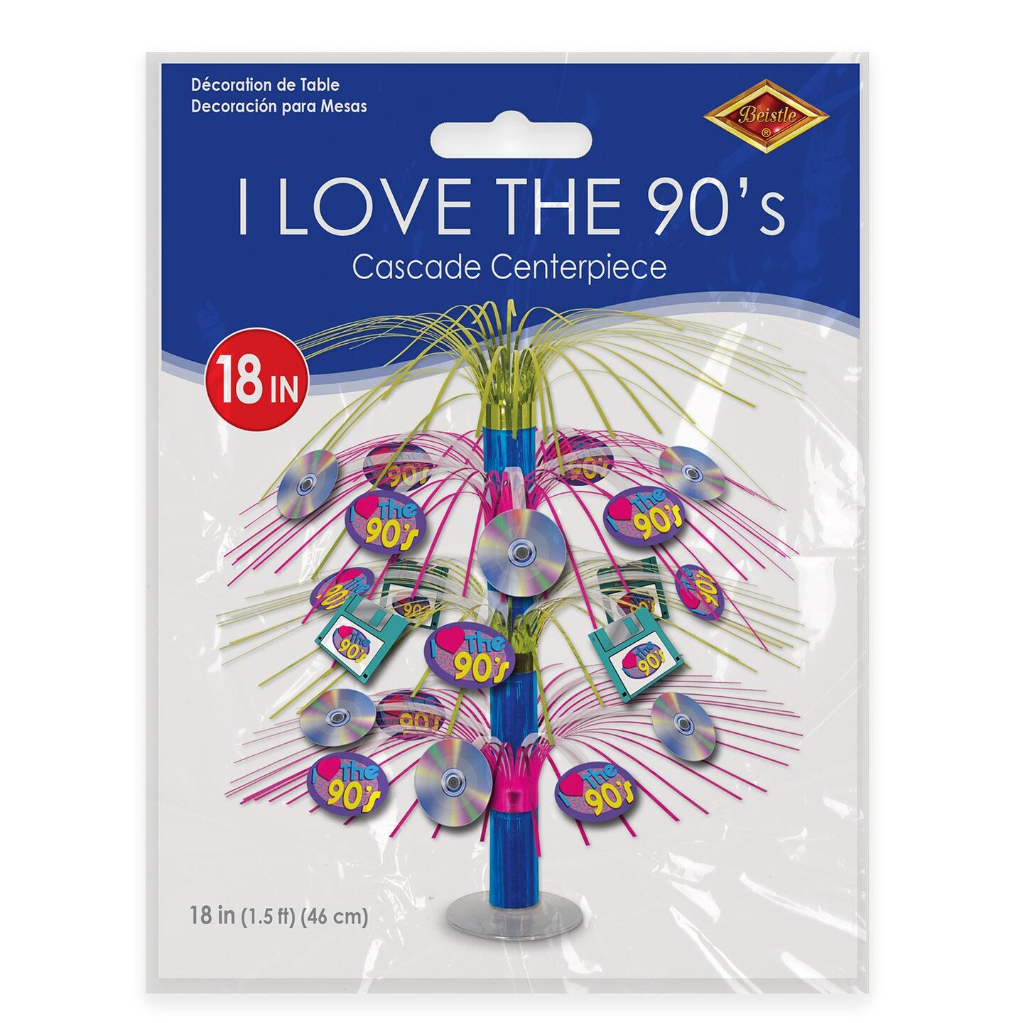 6 Pack Beistle I Love The 90&#x27;s Cascade Party Centerpiece