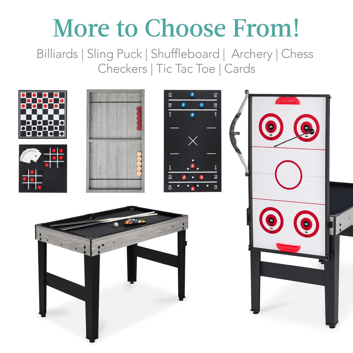 Best Choice Products 13-in-1 Combo Game Table Set w/ Ping Pong, Foosball, Basketball, Air Hockey, Archery