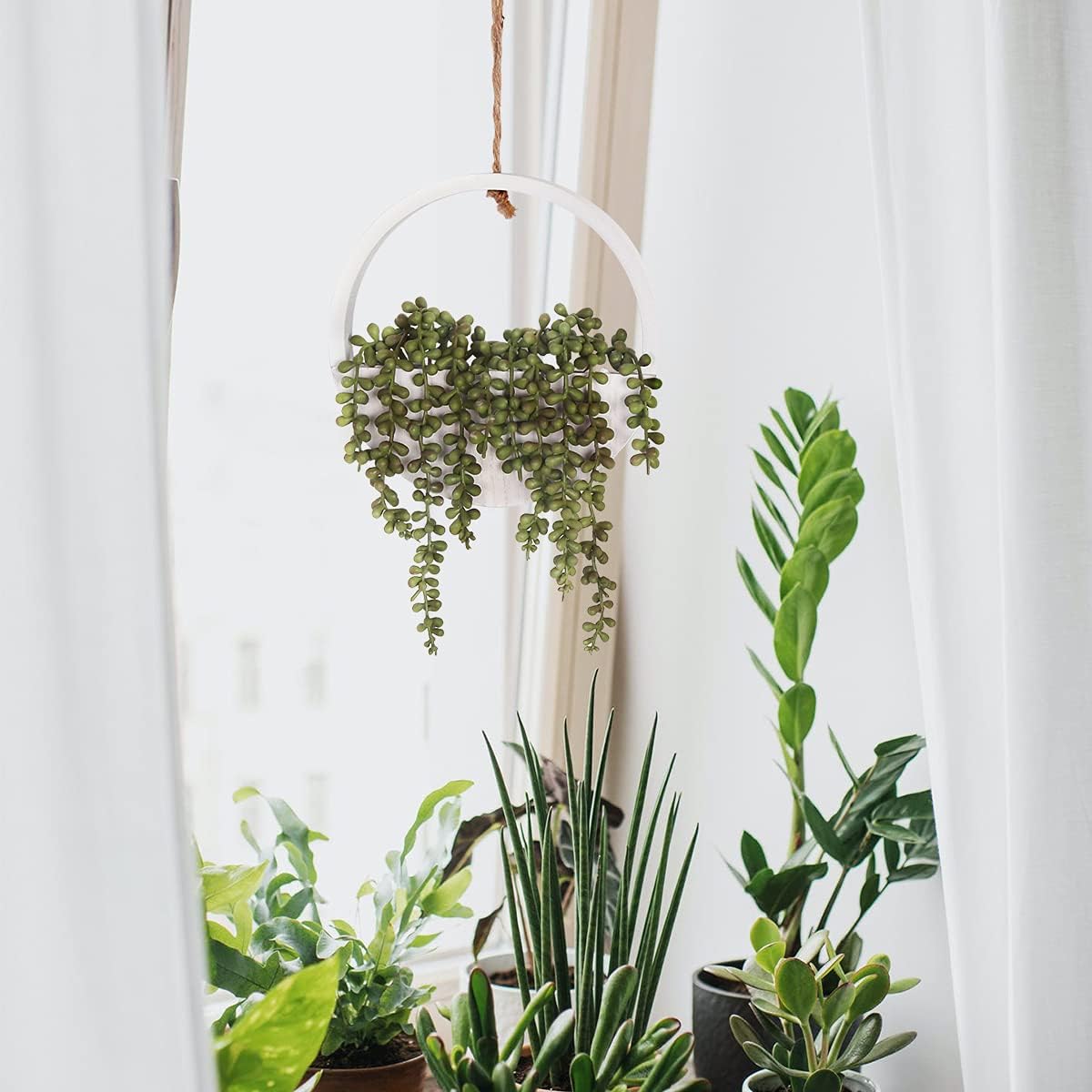 Artificial Hanging String of Pearls – Lifelike Greenery for Indoor & Outdoor Décor