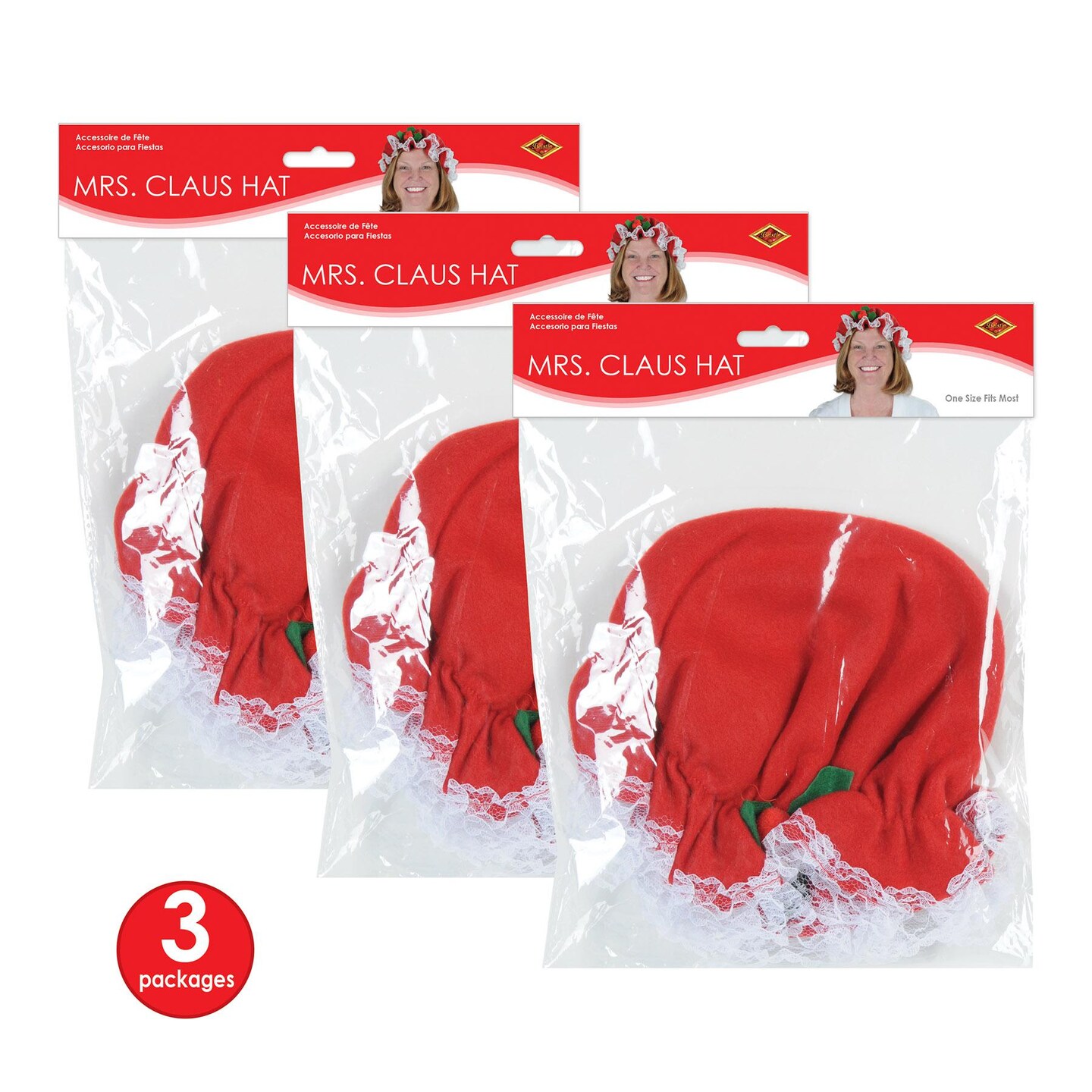 12 Pack Beistle Christmas Mrs Claus Hat