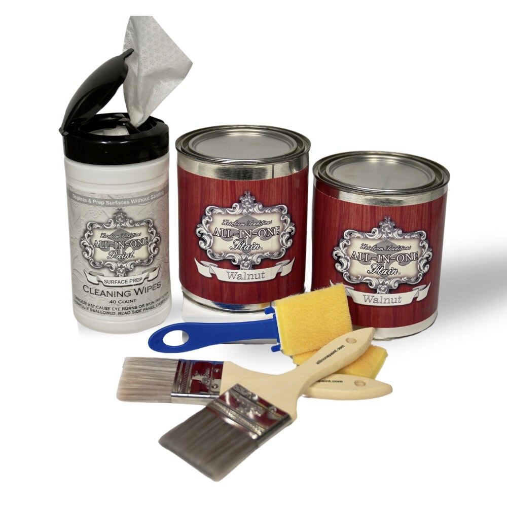 ALL-IN-ONE Gel Stain,  2 Quart Cabinet Stain Bundle and Tool Kit Paint, now with faux finish stain pad