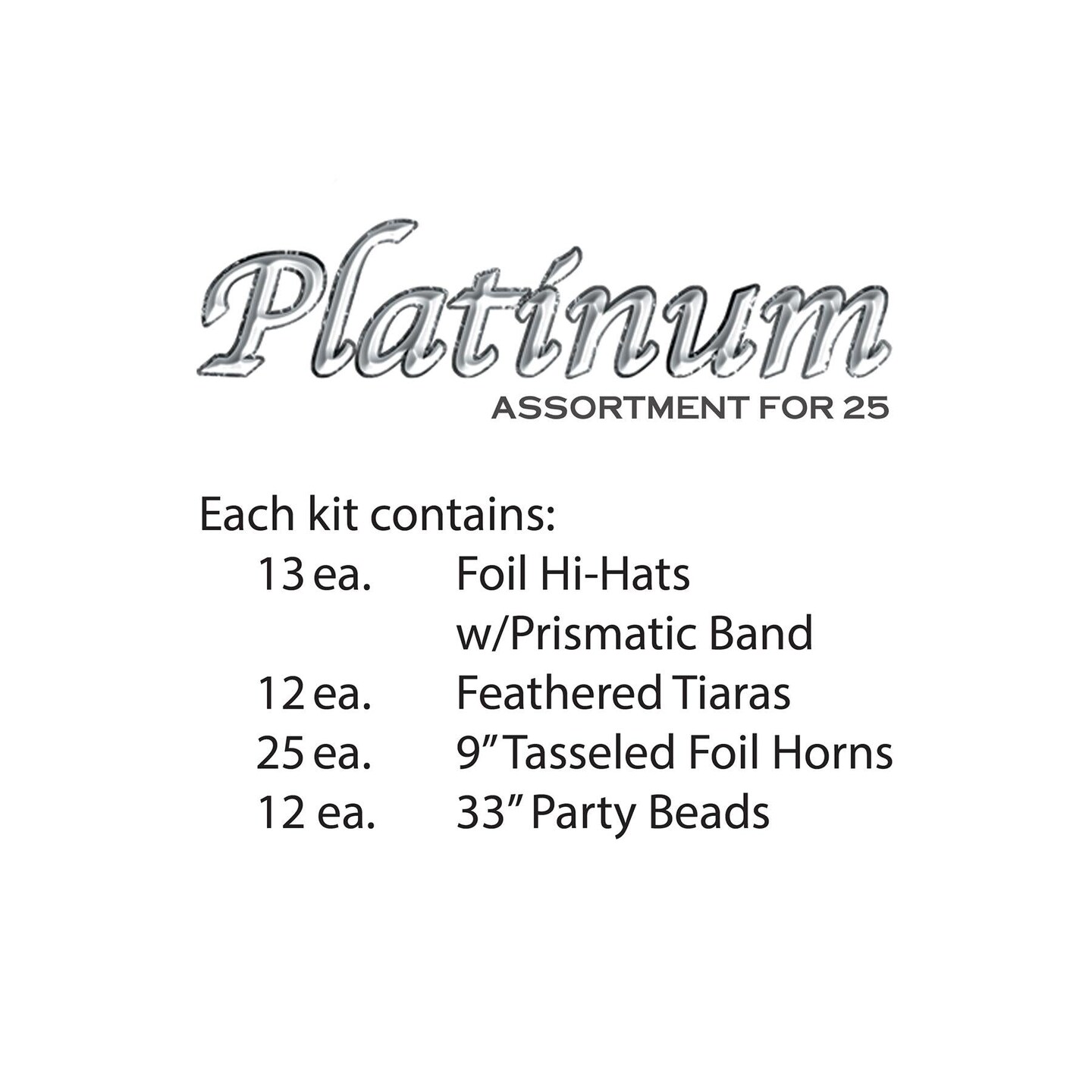 Beistle New Year&#x27;s Eve Platinum Party Kit for 25 People