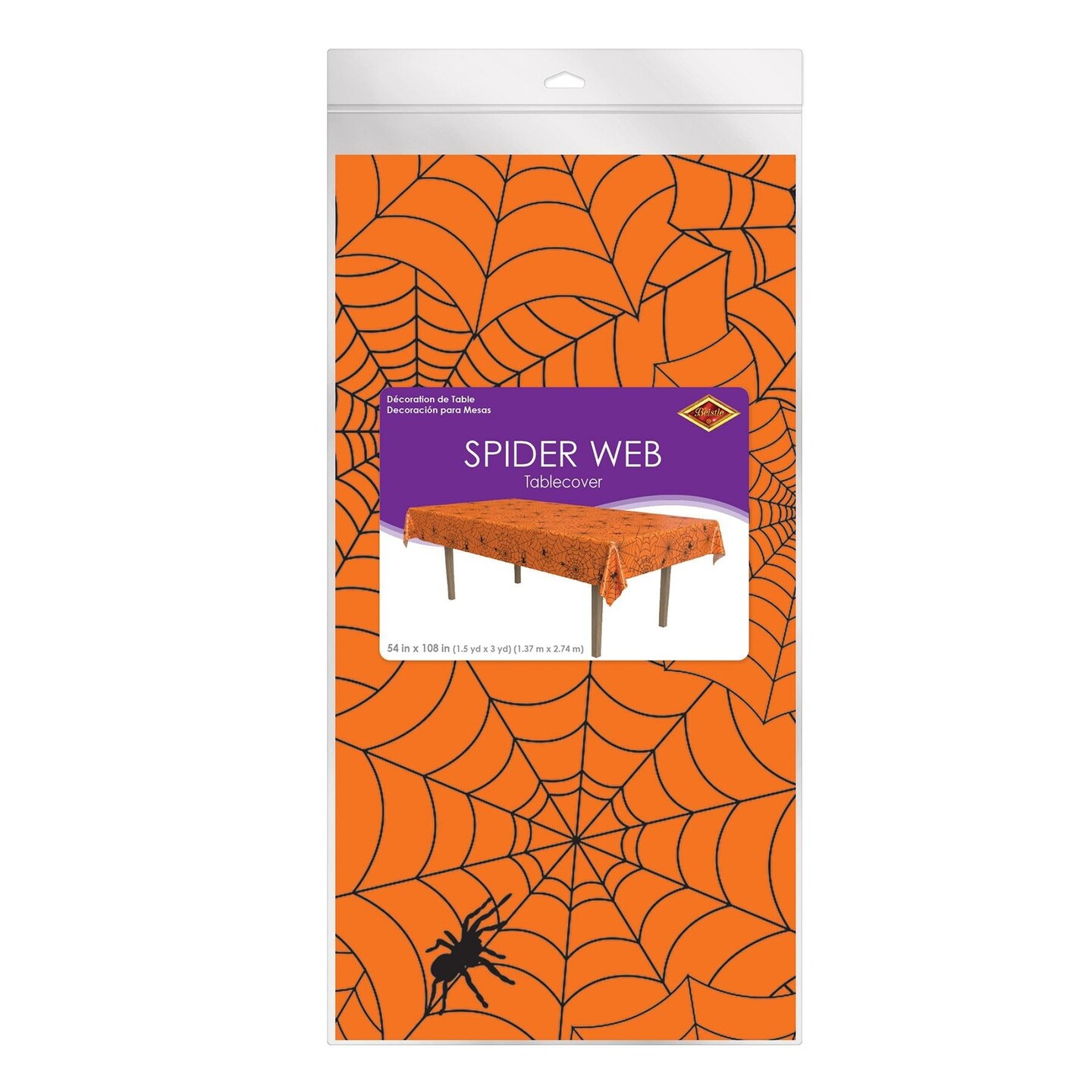 12 Pack Beistle Halloween Spider Web Plastic Tablecover