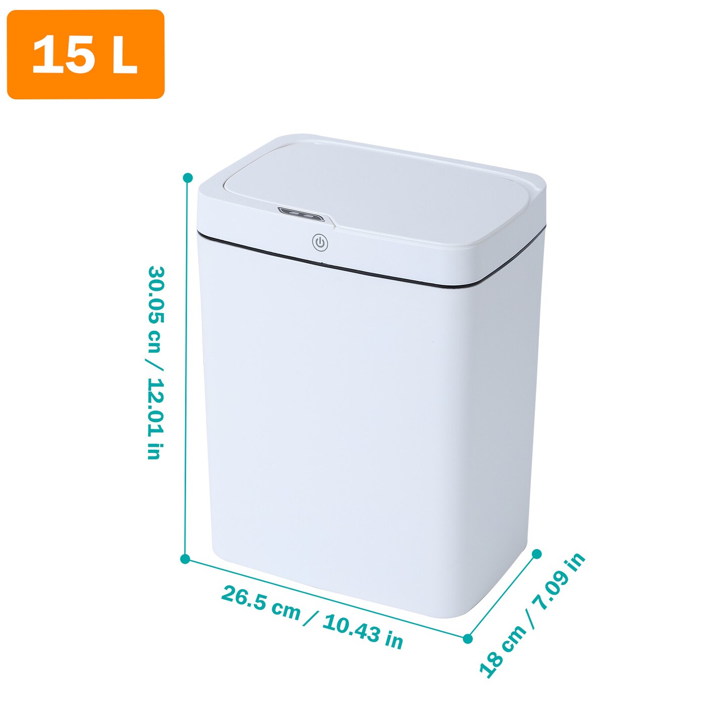 Intelligent Three-mode 15L/3.96gal Induction Garbage Can Perfect for Bedroom, Bathroom, Office