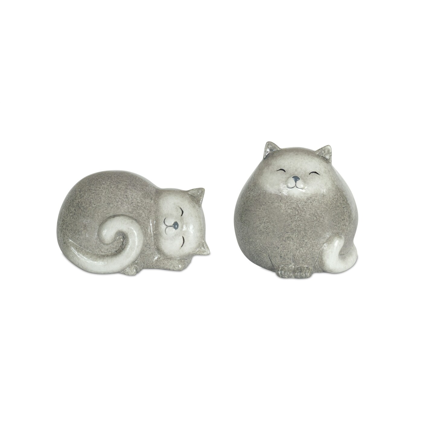 Diva At Home Set of 4 Grey Whimsical Cats 5&#x201D;