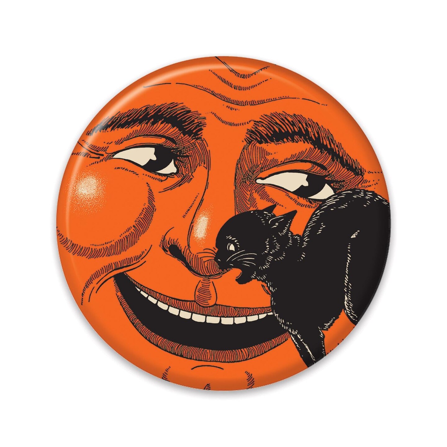 6 Pack Beistle Vintage Halloween Cat &#x26; Moon Button