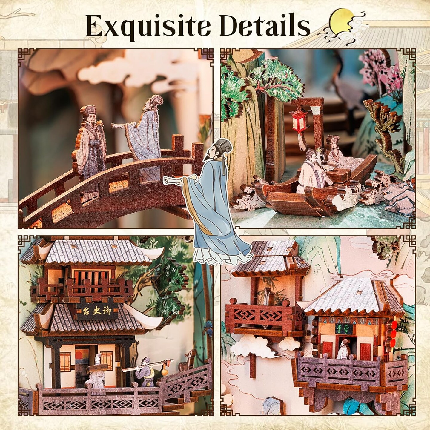 Book Nook Wizardi Miniature - Su Dongpo&#x27;s Life Roombox Kit