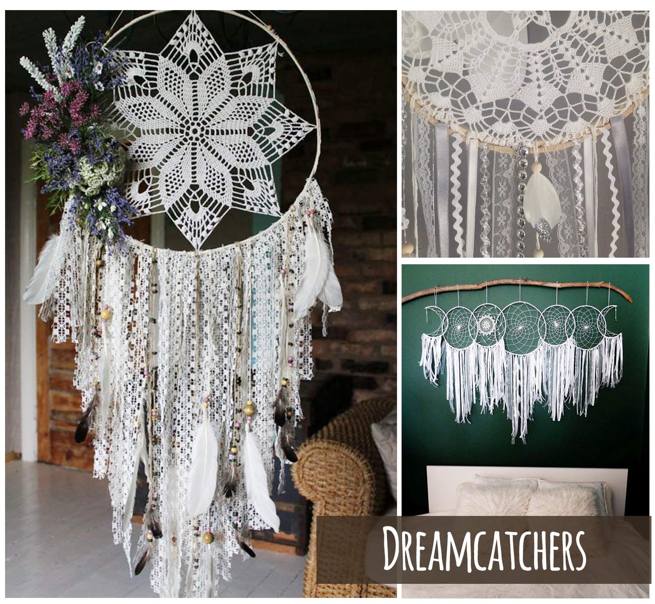 ilauke 46 Yards White Lace Ribbon 14 Rolls Vintage Lace Trims 0.6 to 2.1 inch Ribbon Lace with Assorted Pattern for Sewing, Crafts, Wedding Ribbon, Flower Ribbon, 3.28 Yards Each