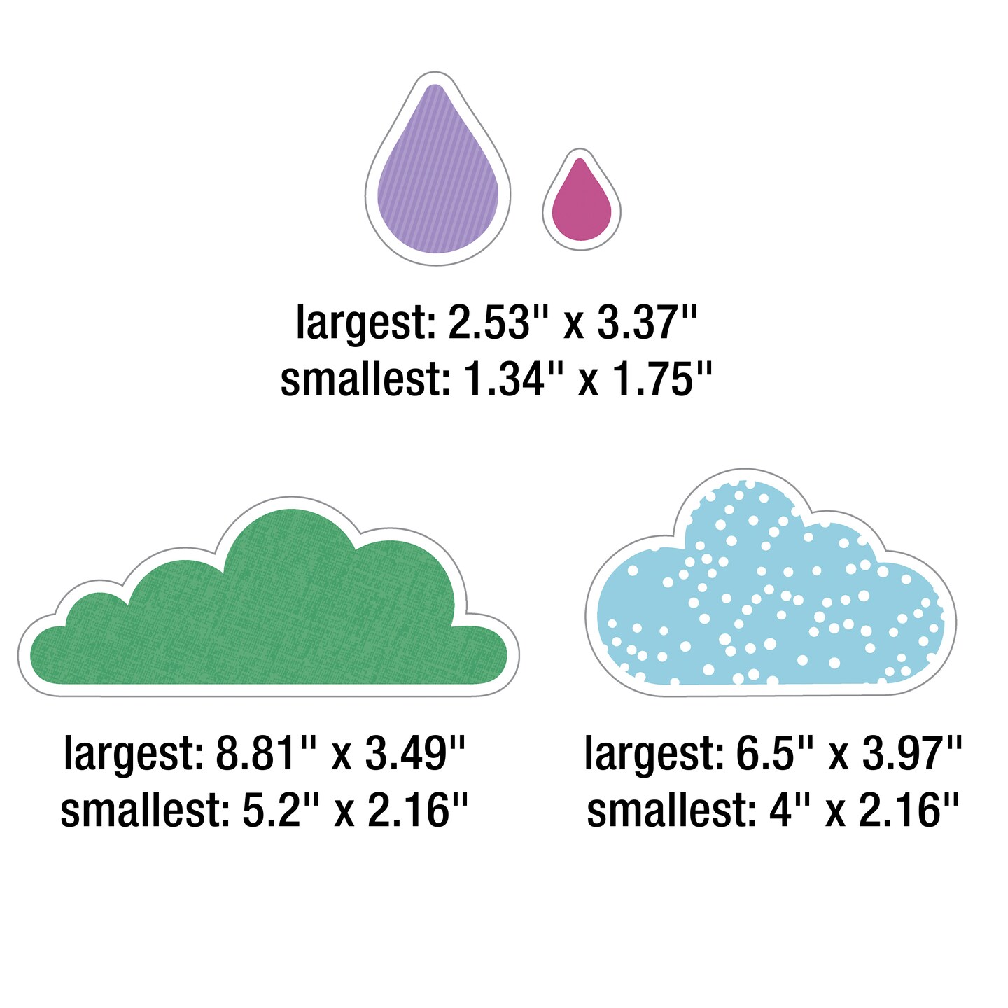Carson Dellosa Crafty and Cool 69-Piece Motivational Bulletin Board Set, Banner With Inspirational Quote, Sun, Clouds, Grass, and Raindrops Classroom Decor