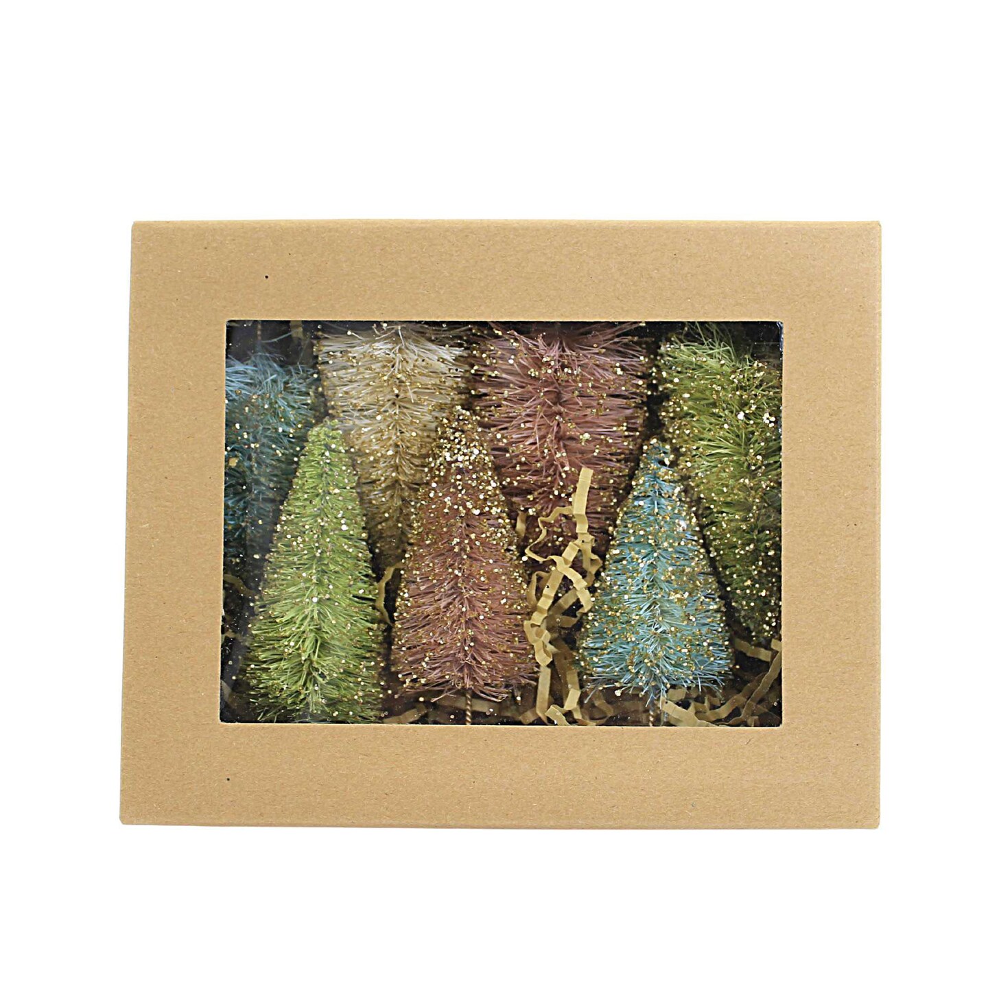 Bethany Lowe 4.25 In Pretty In Pastel Bottle Brush Easter Decorative Tree Set , Spring Decor Spring Easter