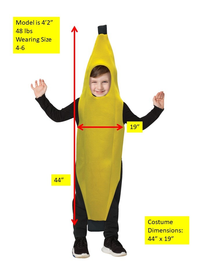 Ultimate Banana Halloween Costume, Various Baby, Kids &#x26; Teen Sizes