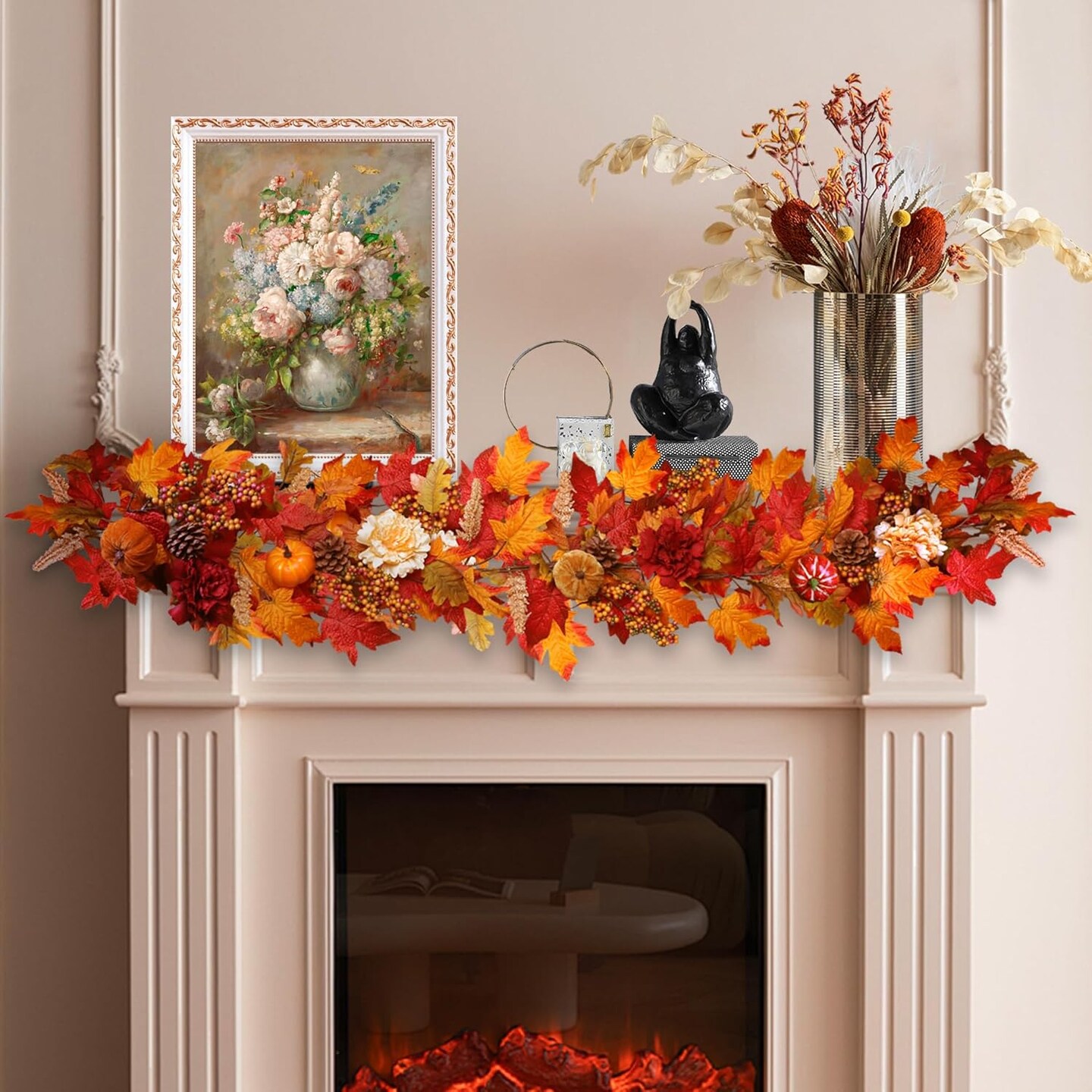 6ft Fall Garland with Lights