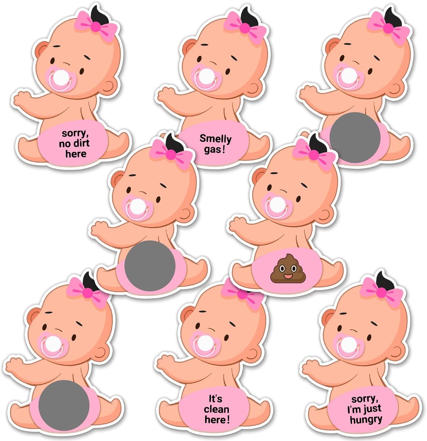 Baby Shower Games, Scratch Off Game, Silly Activity for Ice Breakers, Door Prizes, Baby Shower Activity and Idea
