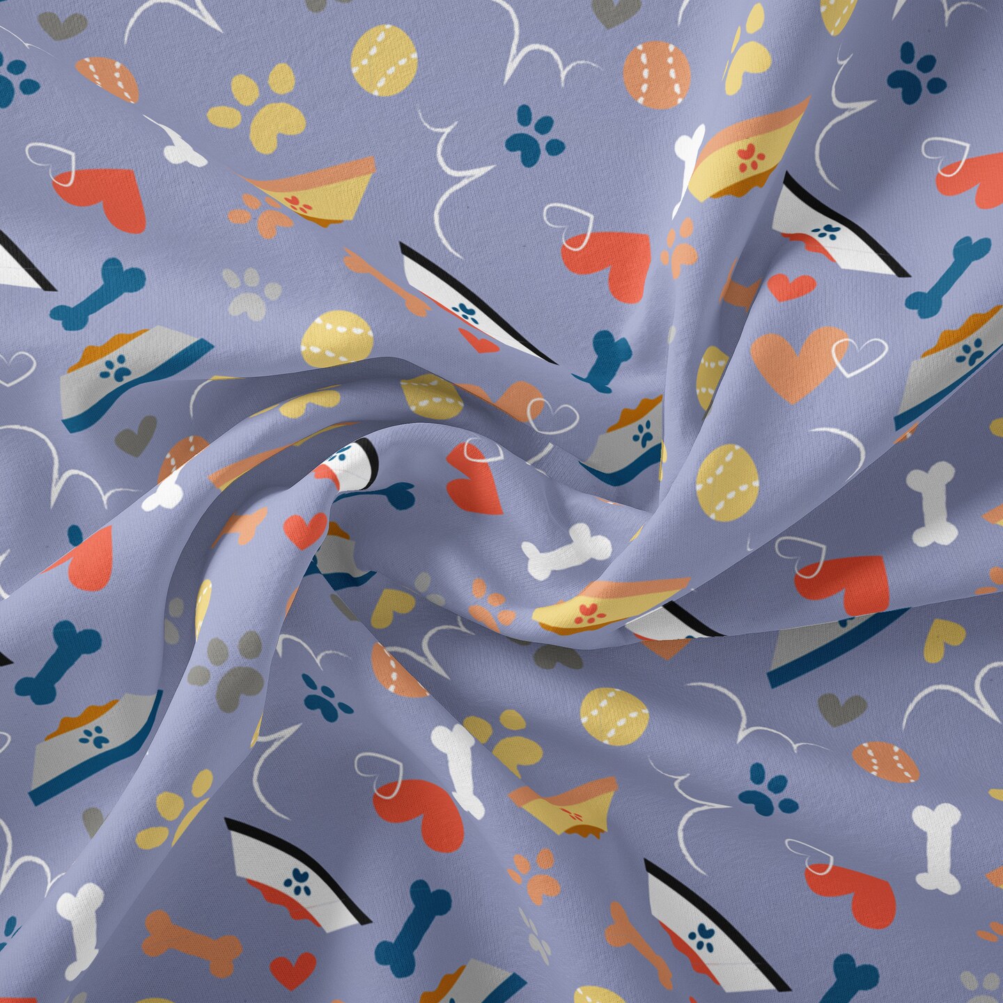 DAVID TEXTILES GOOD PUPPY PLAY LAVENDER COTTON 8 YD BOLT