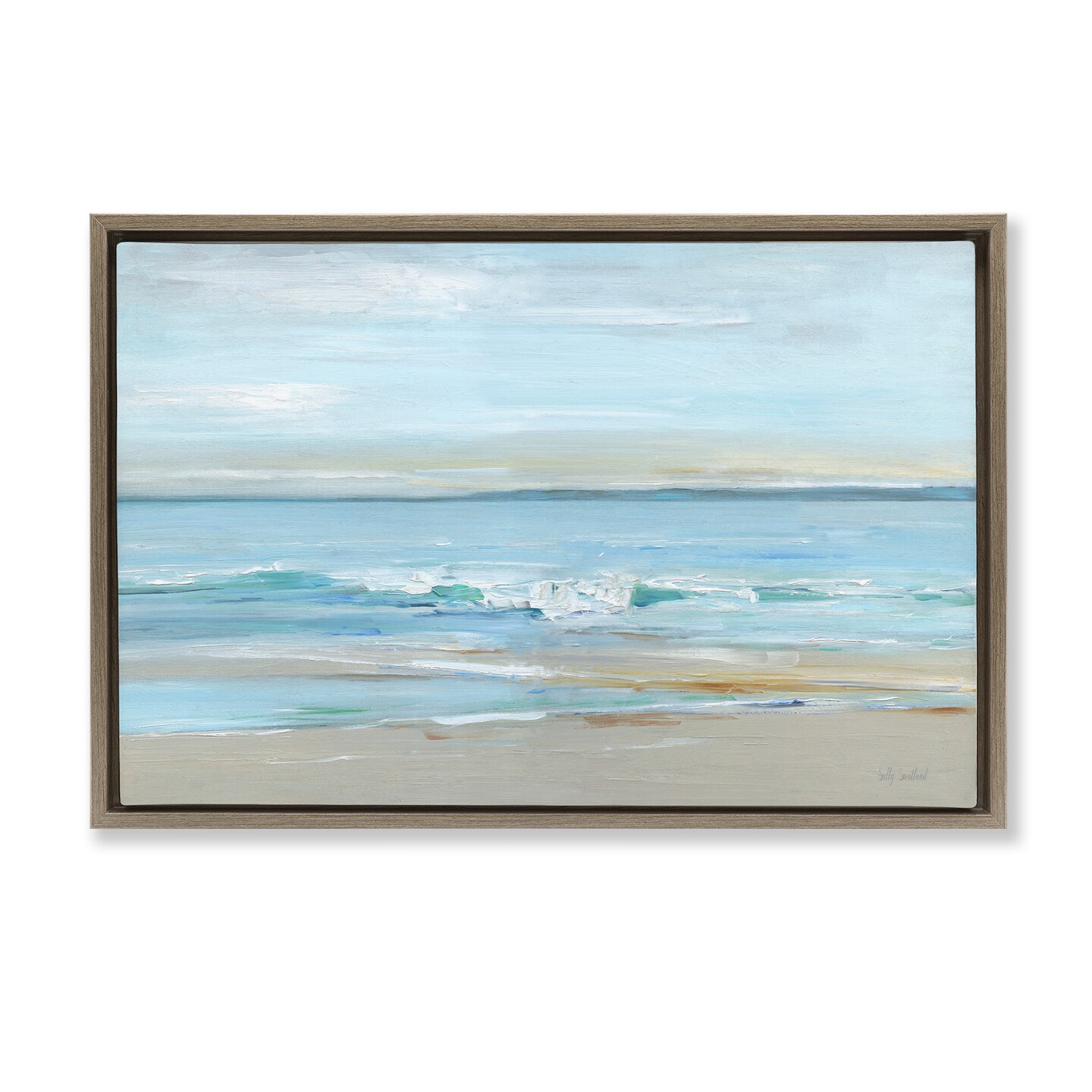 Stupell Industries Restless Beach Waves Abstraction Floating Frame By ...