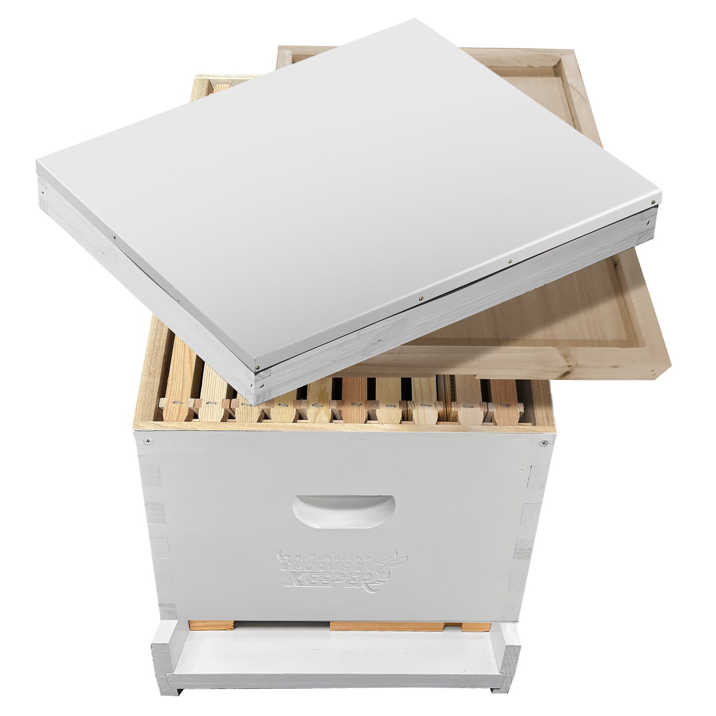 Honey Keeper Beginner Bee Hive Kit, Fully Assembled and Painted Starter Set with Hive Body &#x26; 10 Frames