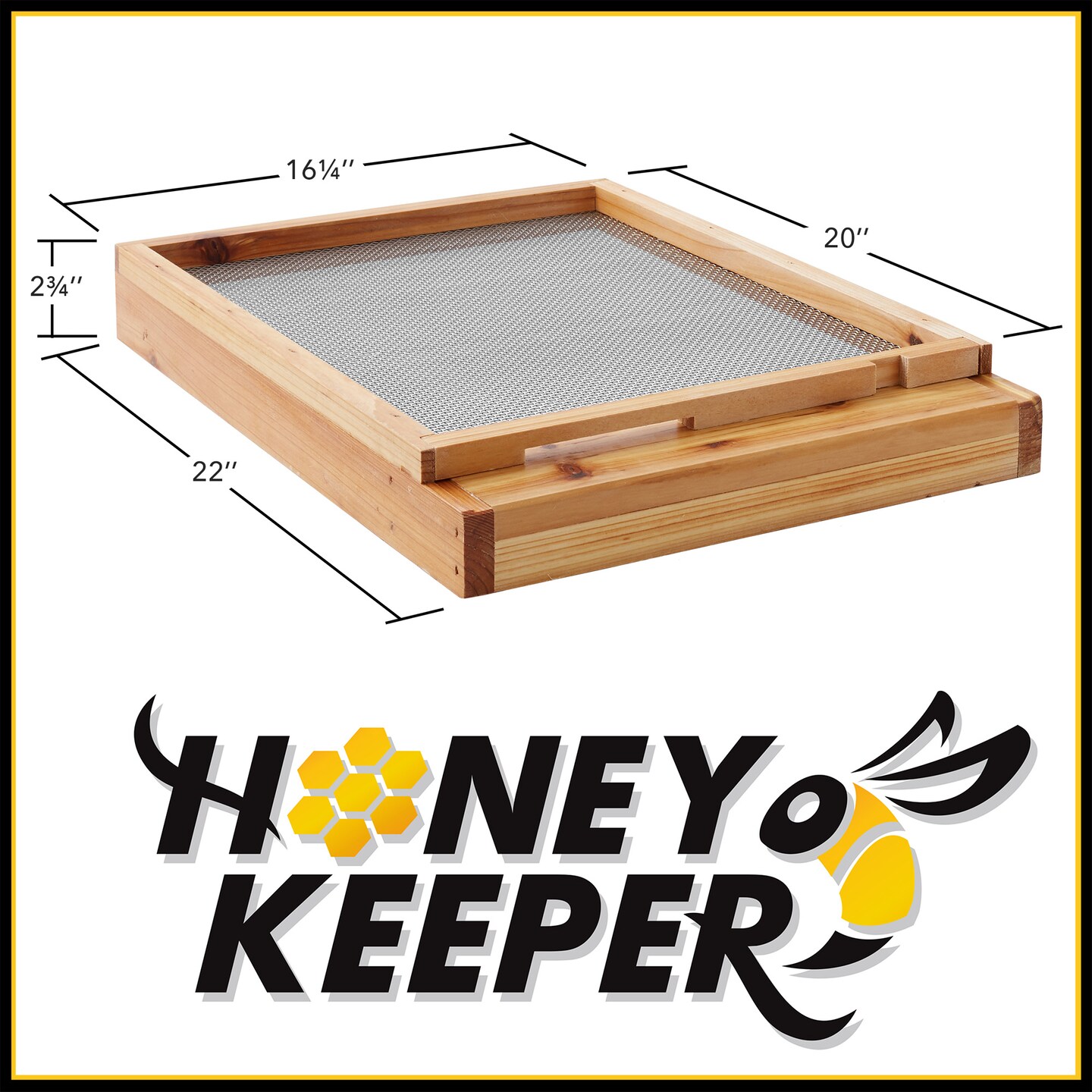 Honey Keeper Beehive Screened Bottom Board Dipped in 100% Beeswax for Langstroth Beekeeping
