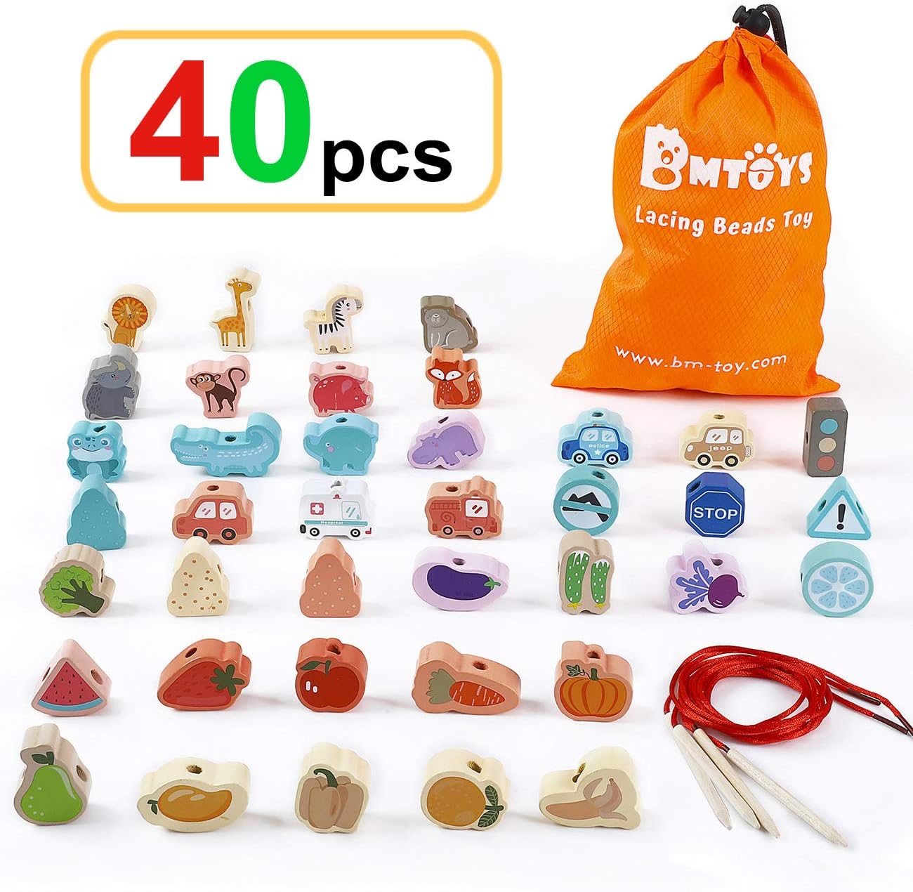 Montessori Educational Threading Toys Wooden Stringing