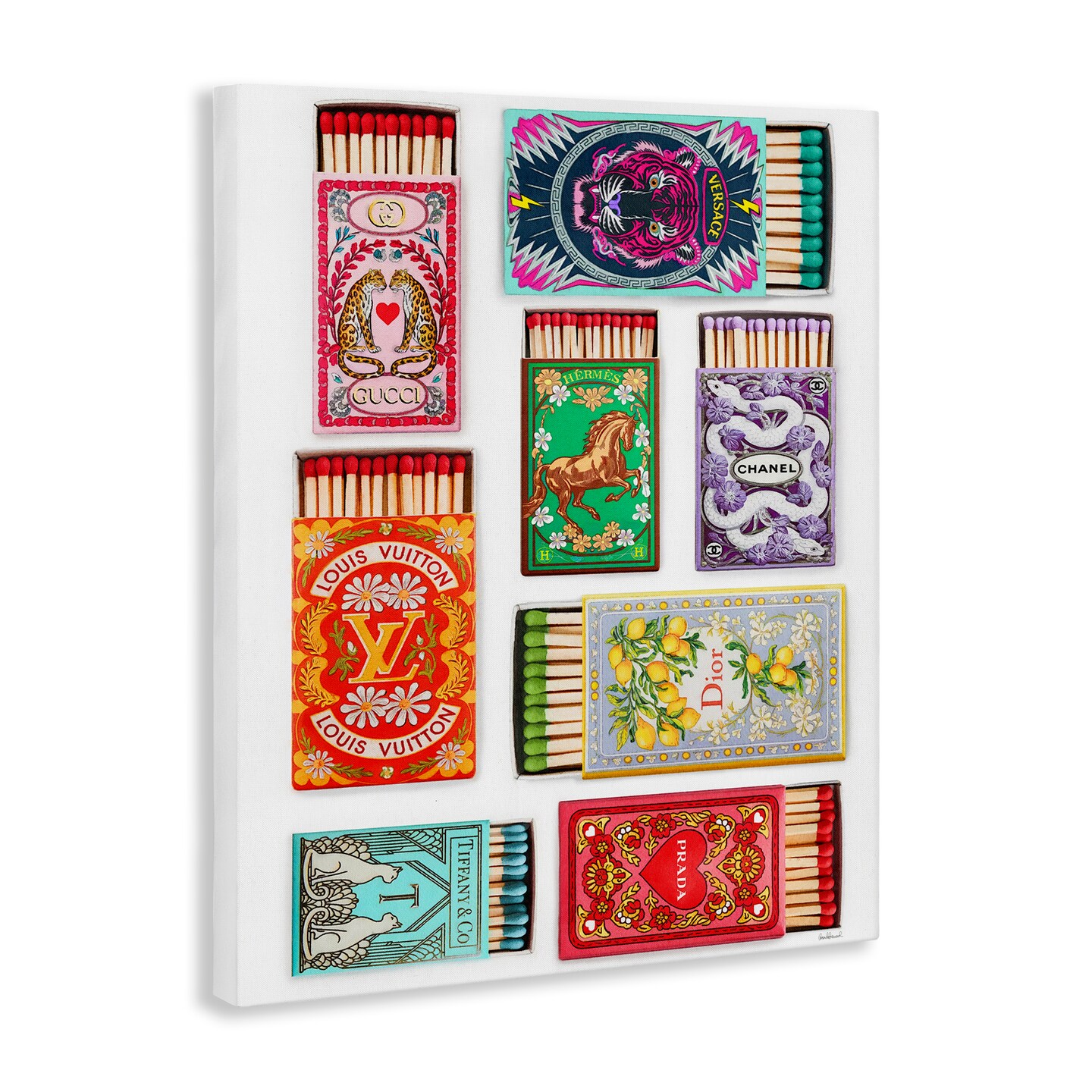 Stupell Industries Iconic Fashion Brands Matchboxes Canvas By Amanda Greenwood