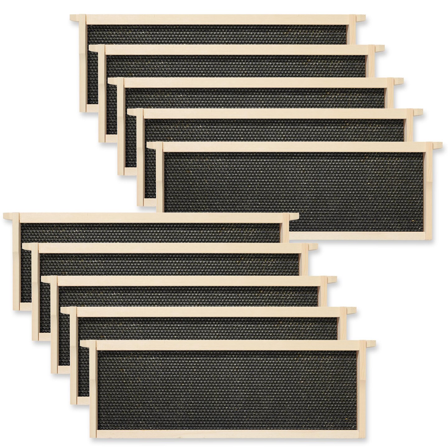 Honey Keeper 10-Pack Unassembled Beehive Frames with Natural Beeswax Foundations for Beekeeping, Medium Super - 6-1/4 inch