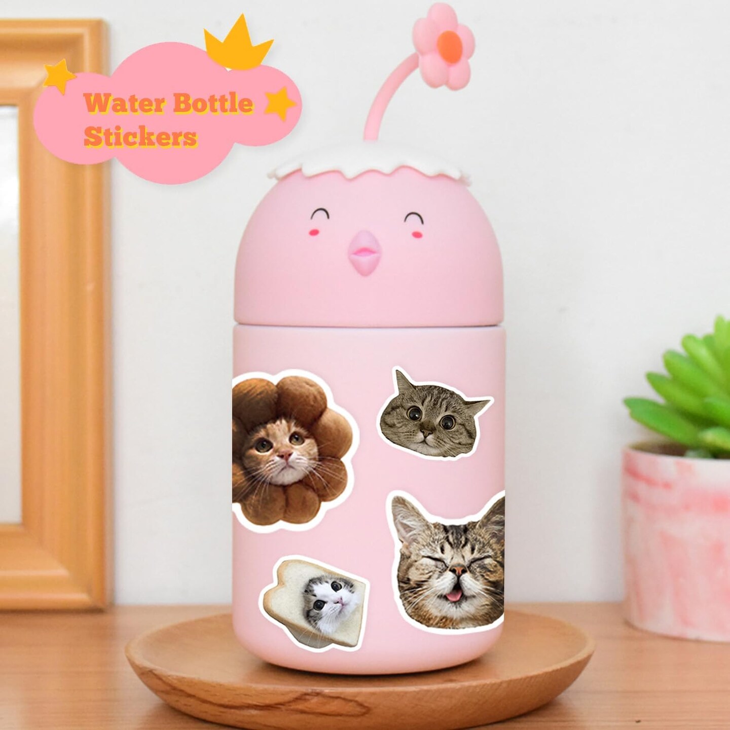100 Pcs Cute Cat Stickers for Kids, Waterproof for Kids