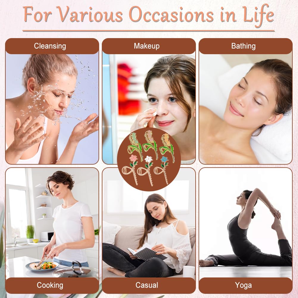 6 Pcs Flower Metal Claw Hair Clips, Large Lilies and Orchid Designs, Fashion Hair Accessories