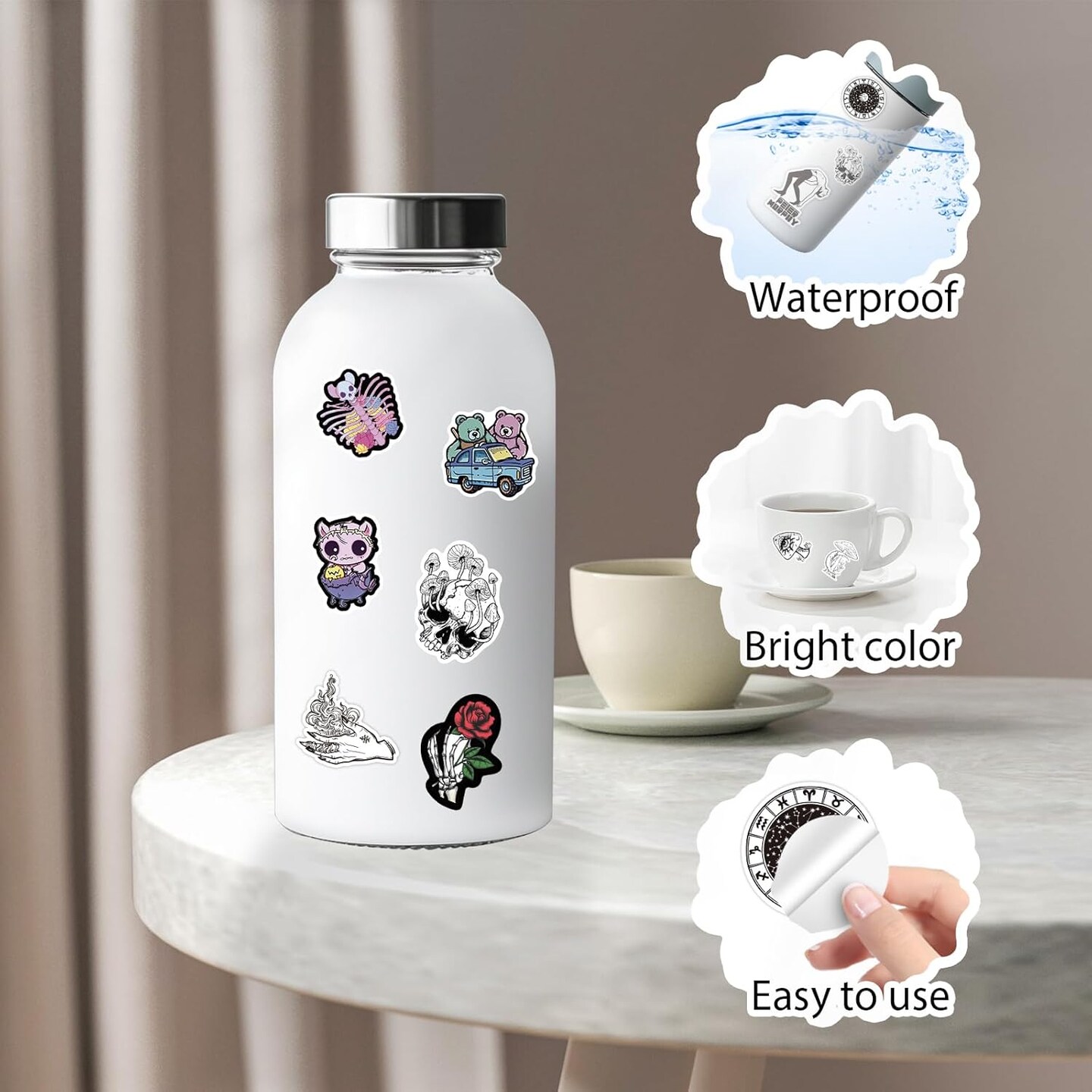 400 PCS Goth Stickers, Goth Accessories, Cool Gothic Bulk Stickers