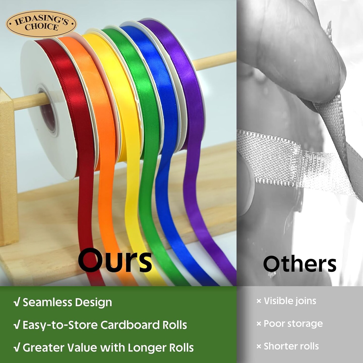 Antique Gold Ribbon 3/8 Inch x 50 Yards Satin Ribbon Continuous, Single Face