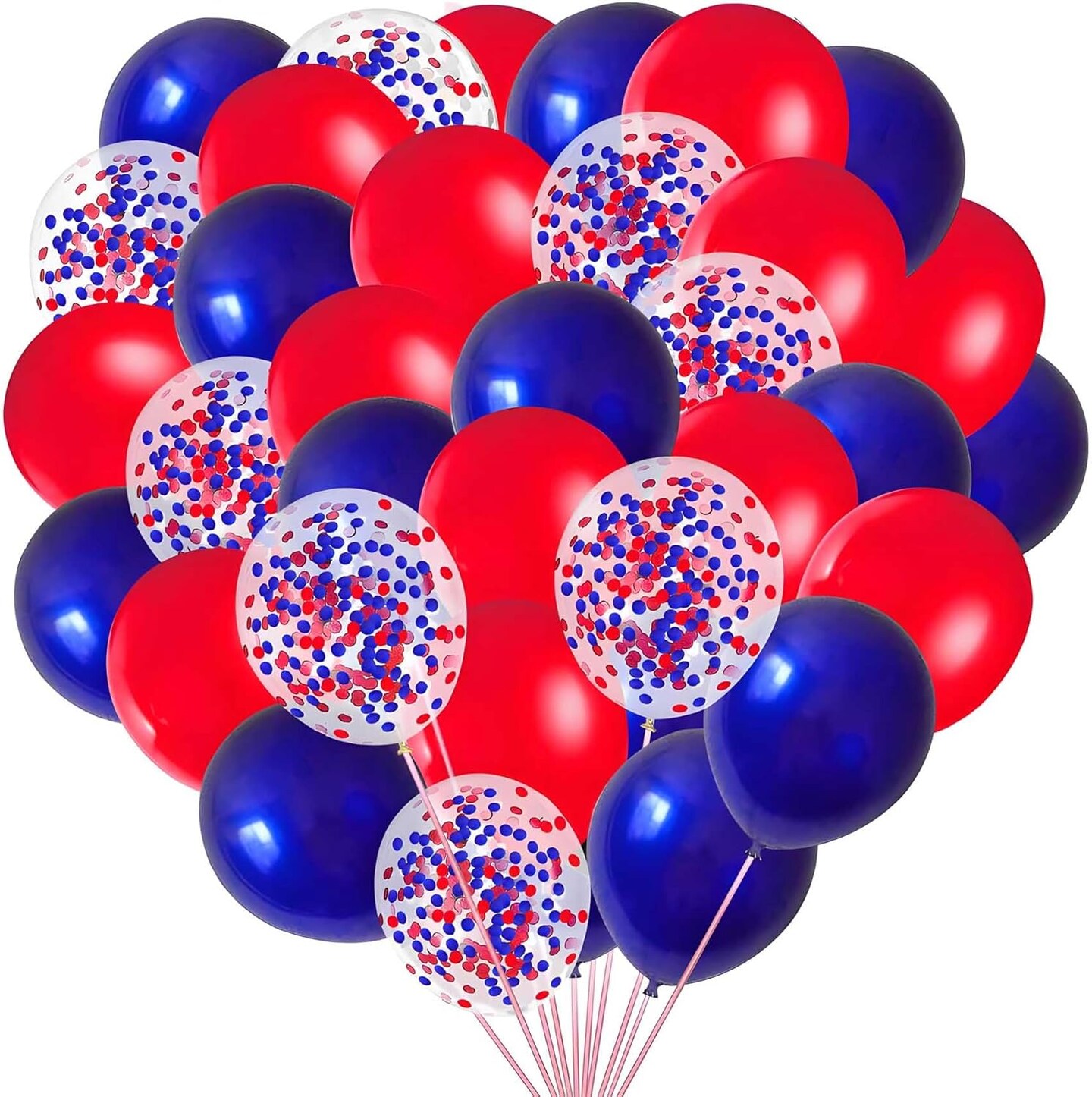 Blue and Red Balloons with Blue and Red Confetti Balloons