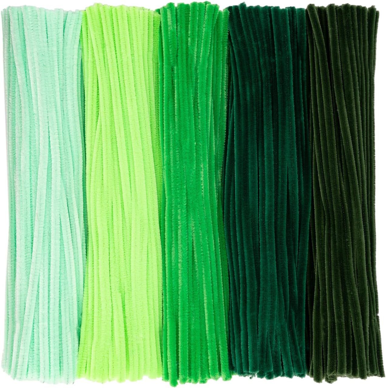 500 Pieces Green Pipe Cleaners, Chenille Stems Party Decorations(Green)