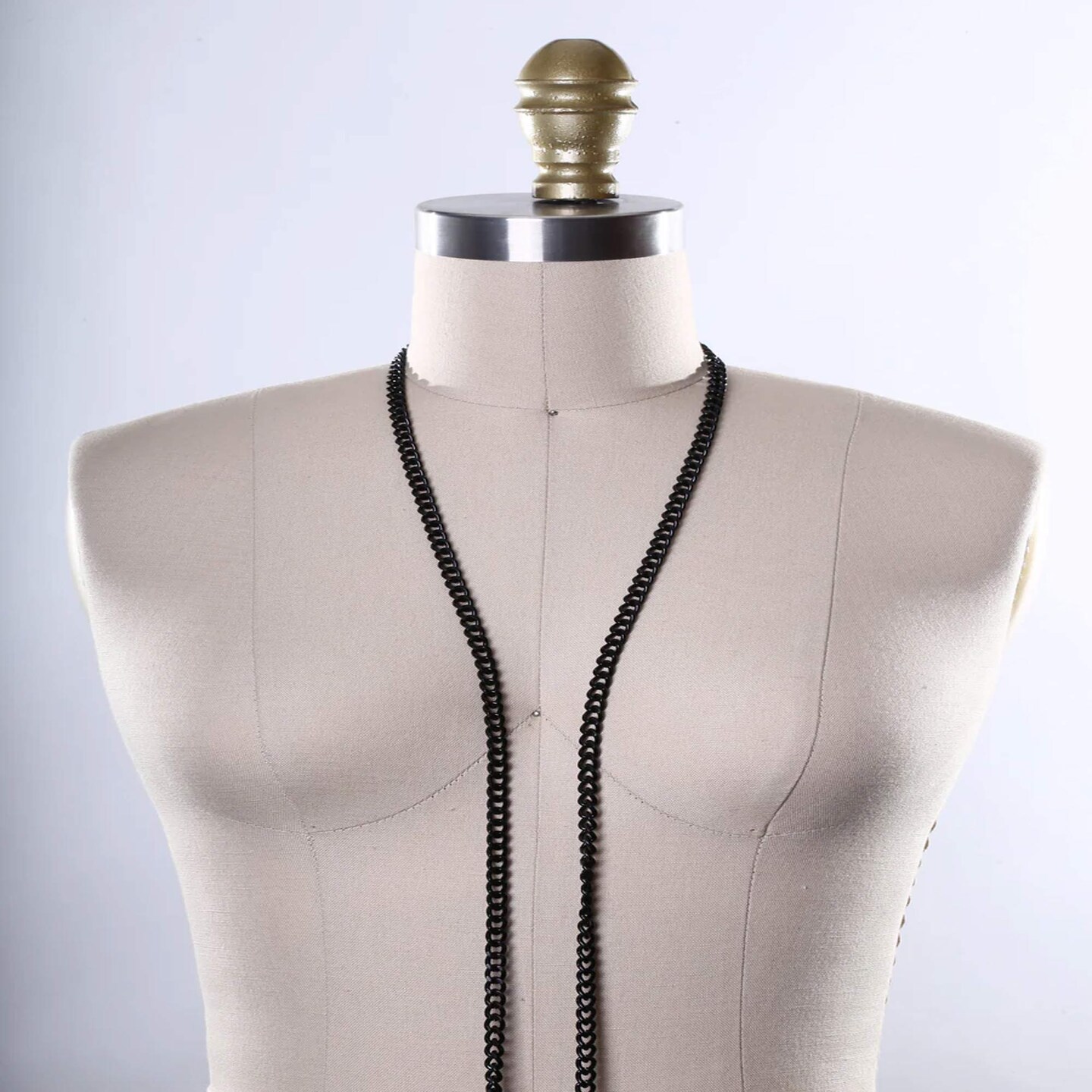 1 Yard Black 6mm Metal Chain Trim for Jewelry Handbag Strap and Costume DIY