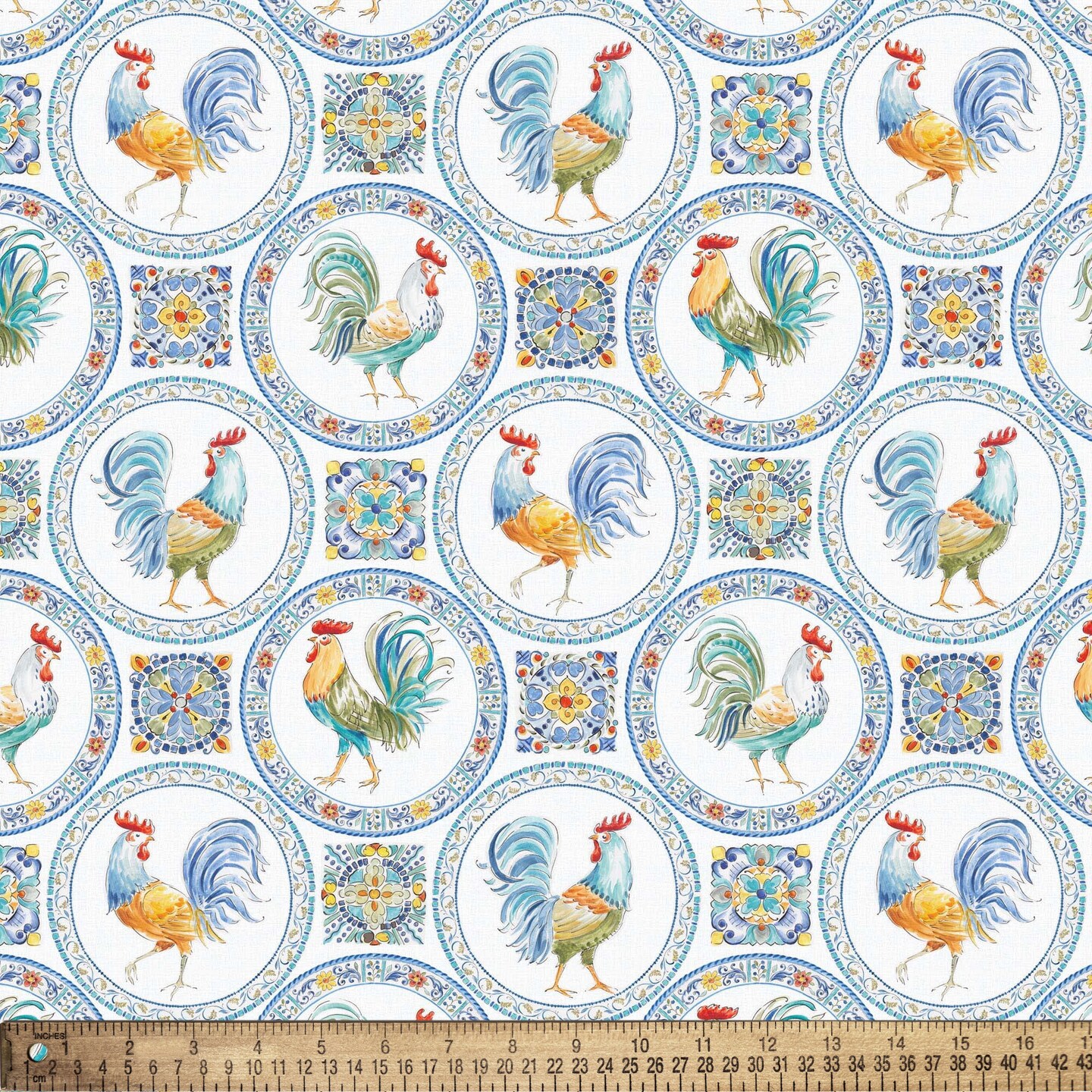 DAVID TEXTILES MORNING BLOOM MEDALLION COTTON 1 YD CUT