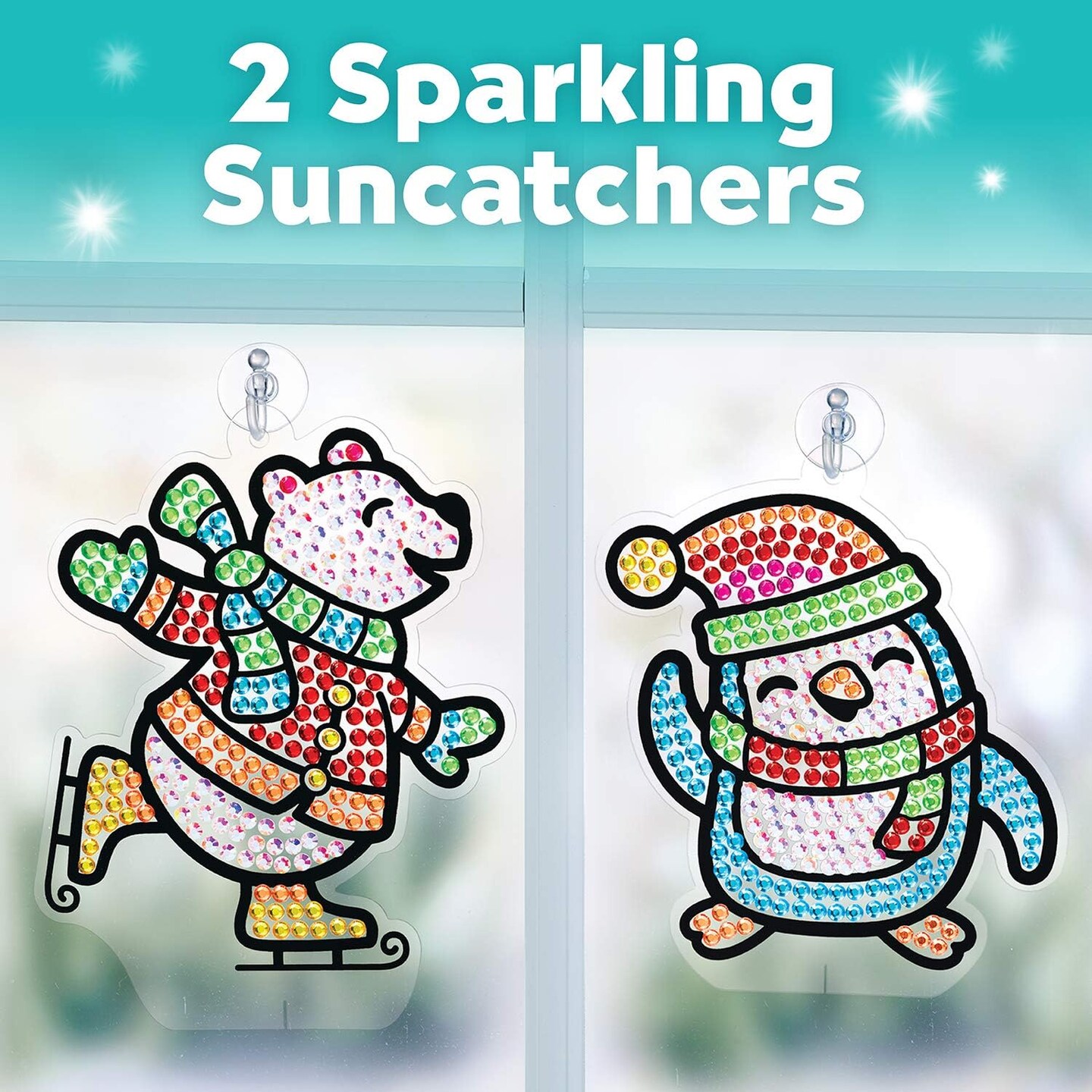 Big Gem Diamond Painting Kit: Holiday Stickers and Suncatchers ( Ages 6-8+)
