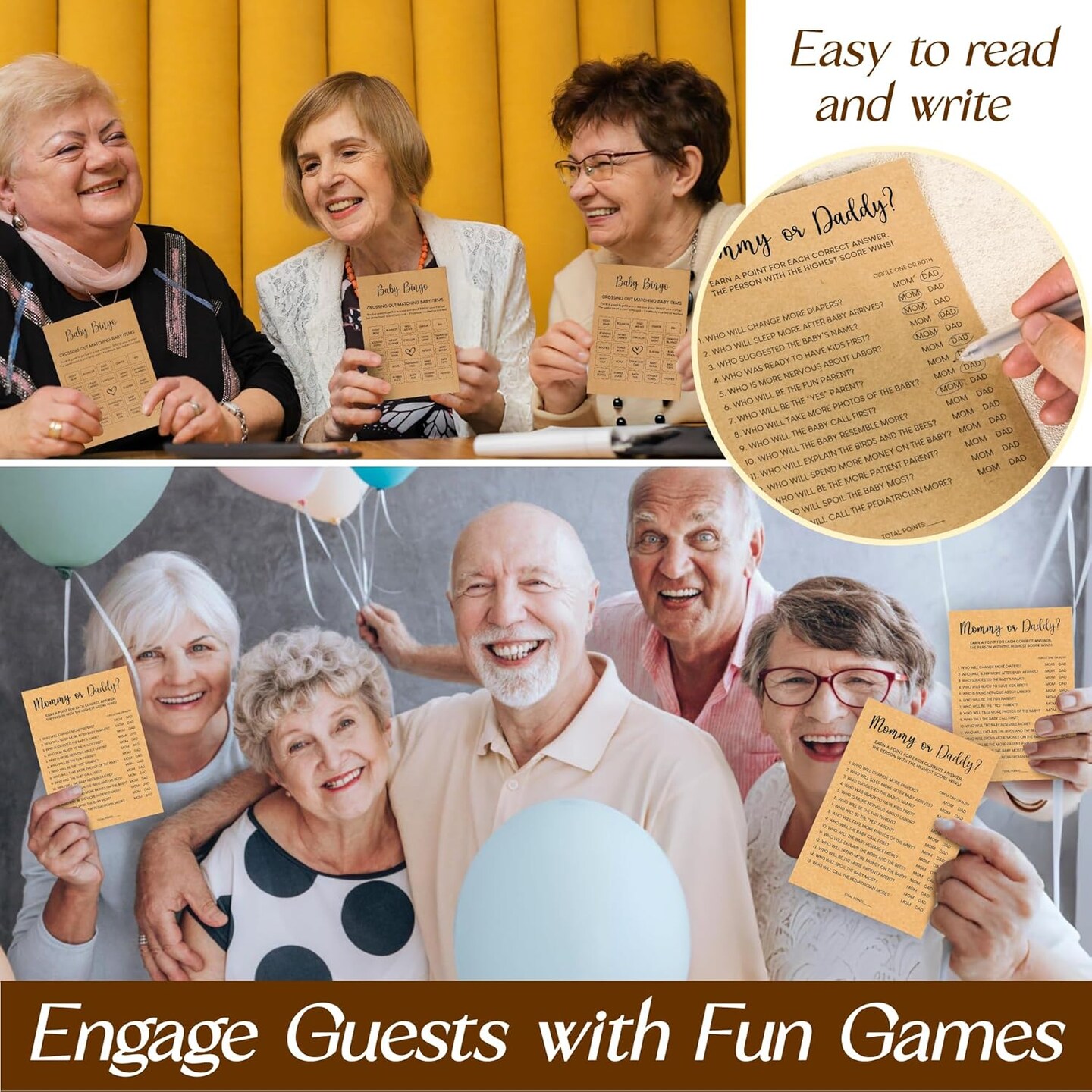 Bingo Baby Shower Games for Girl - Baby Shower Bingo Cards for Guests