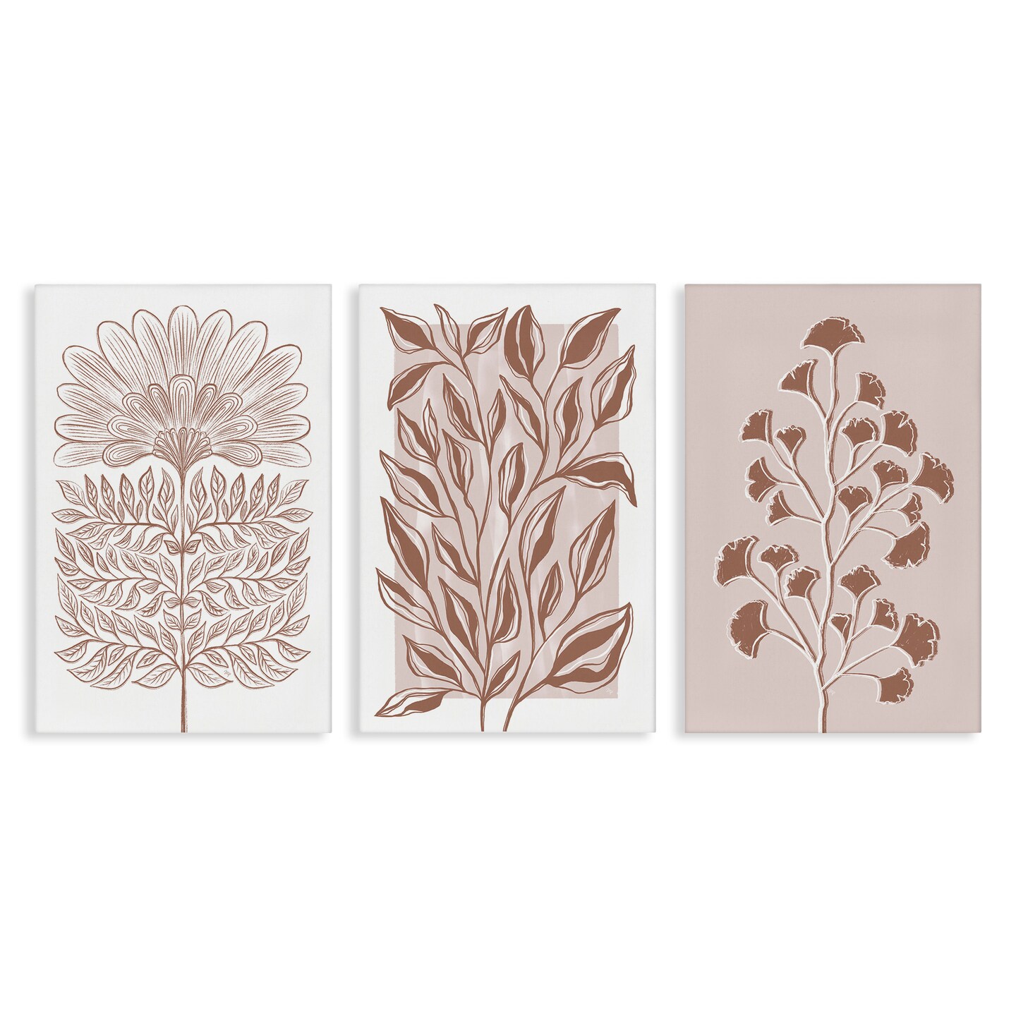 Stupell Industries Minimalist Flower Outlines 3pc Canvas Set By Martina Pavlova