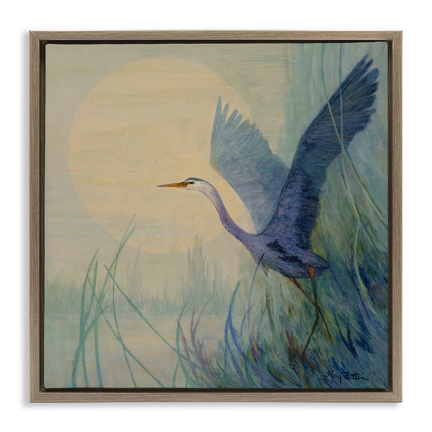 Stupell Industries Heron Lifting Off Floating Frame By Floy Zittin ...