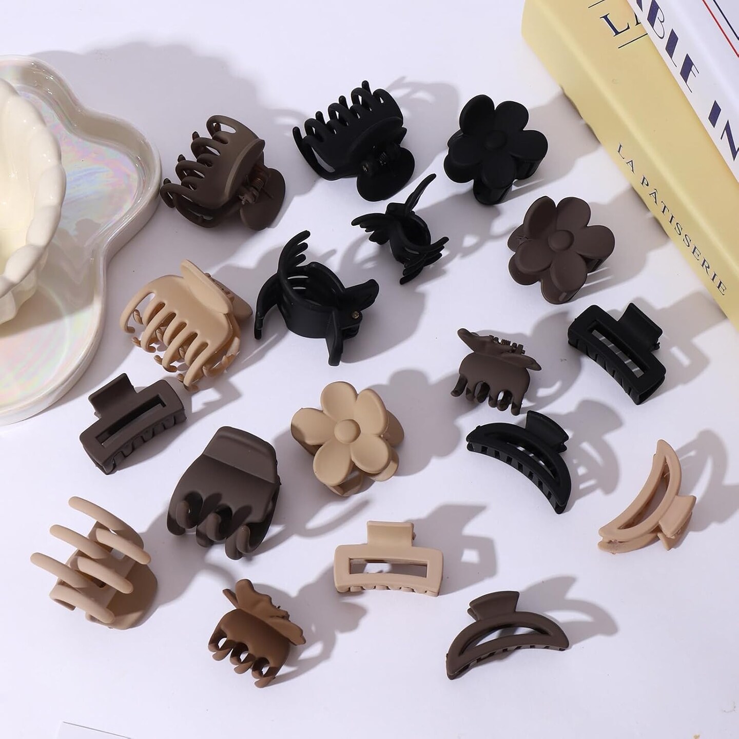 18 Pcs Small Hair Clips Set, Various Styles Butterfly & Flower Claw Clips