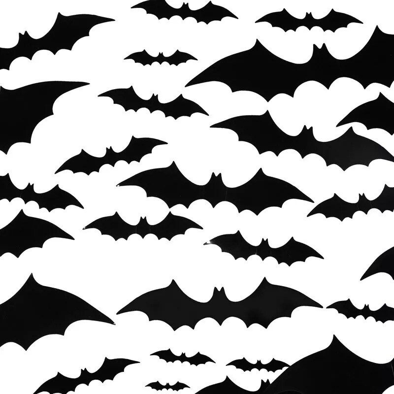 56-Piece 3D Halloween Bat Wall D&#xE9;cor Set