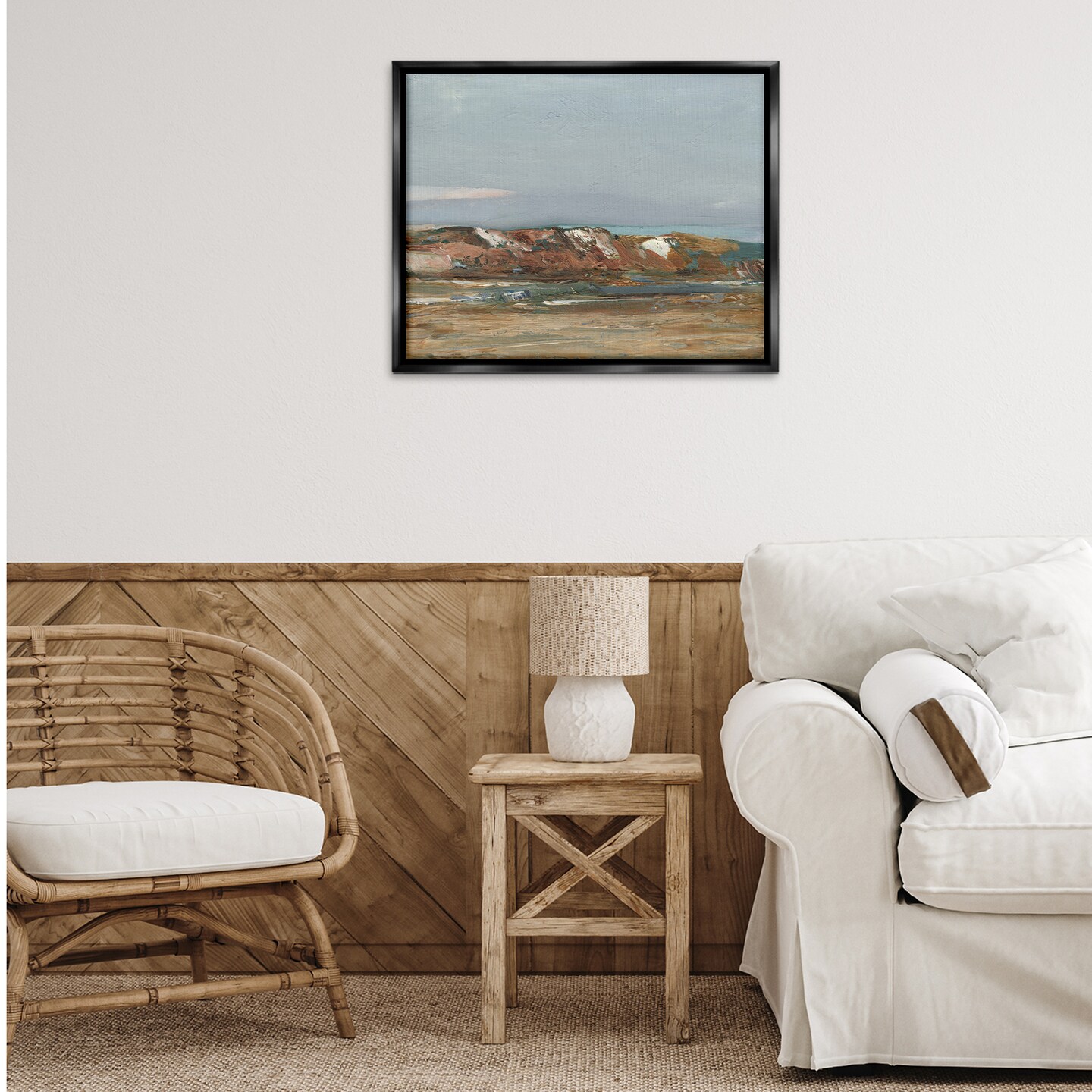 Stupell Industries Neutral Desert Terrain Abstraction Floating Frame By Ethan Harper