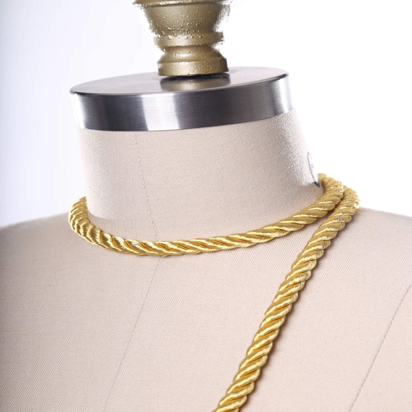 1 Yard 0.27 Inch Gold Silky Spanish Satin Rope Cord Trim for Curtains Pillows and Decor