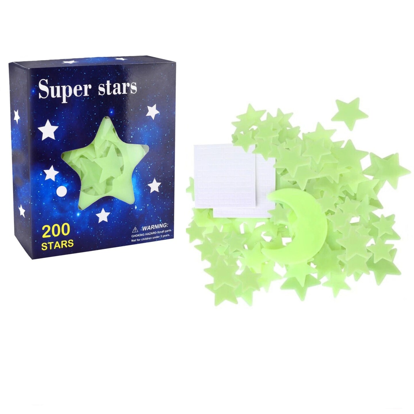 Glow-in-the-Dark Luminous Stars &#x26; Moon DIY Wall Stickers