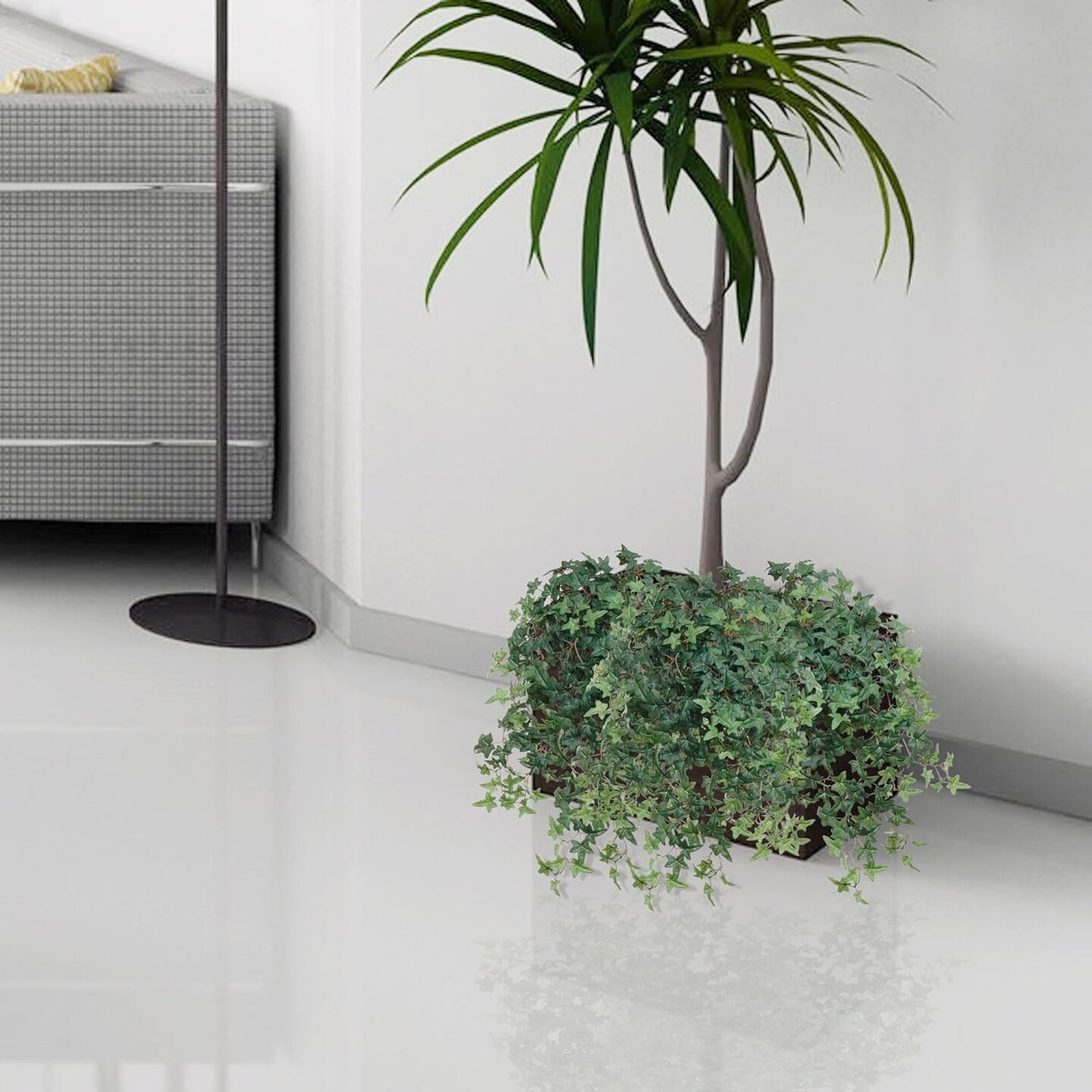 3-Pack – 27" UV-Resistant Artificial English Ivy Vines – 450 Silk Leaves Each – Faux Greenery for Outdoor Planters, Window Boxes, and Indoor Hanging Decor