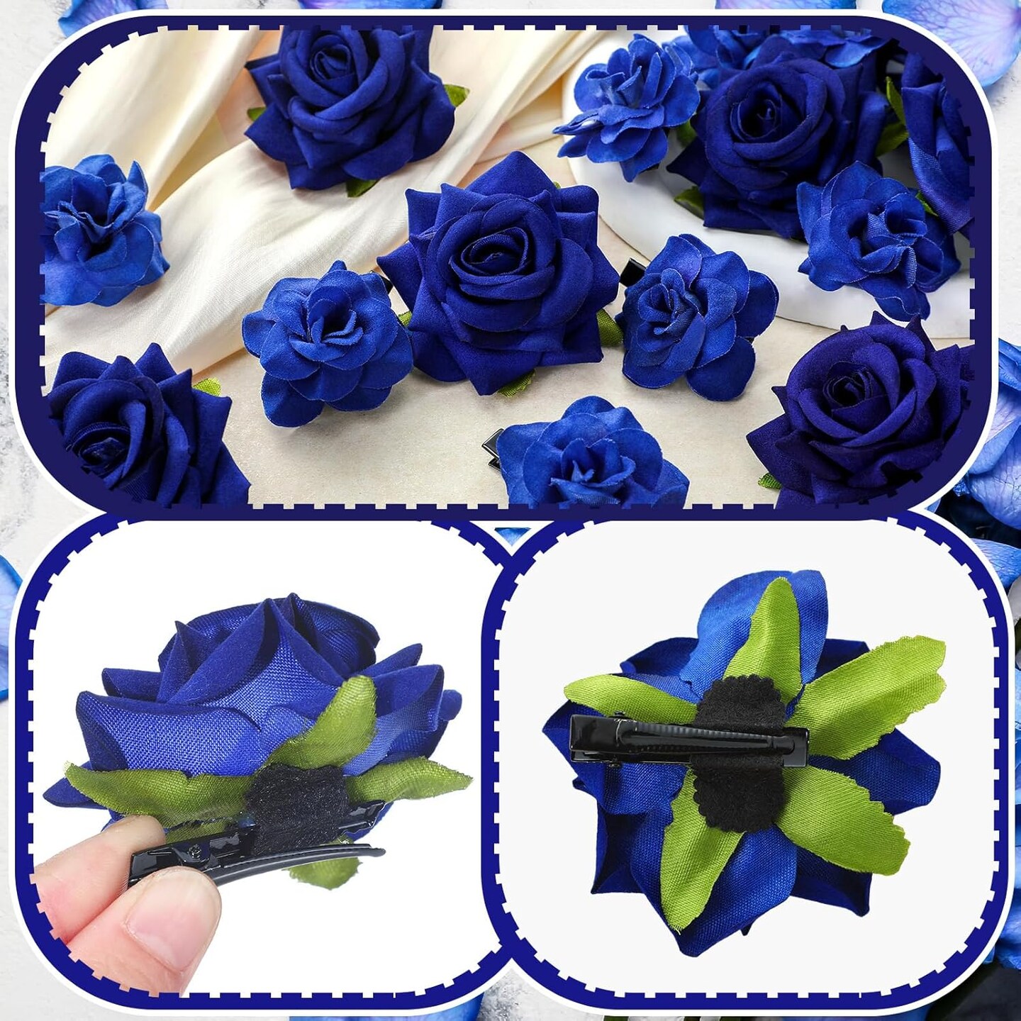 21 Pieces Flower Hair Clip Rose Hair Clips Flower Hair Accessories
