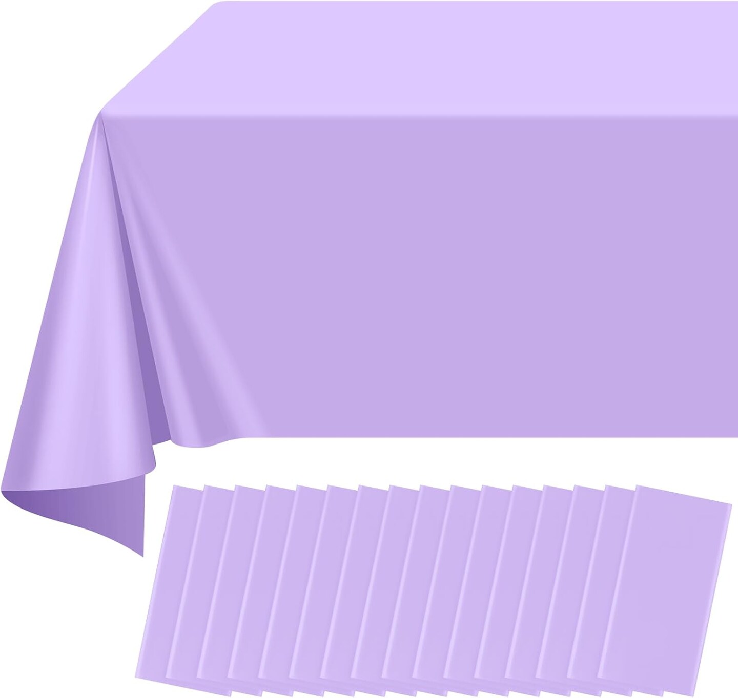 16 Pack Light Purple Plastic Tablecloth